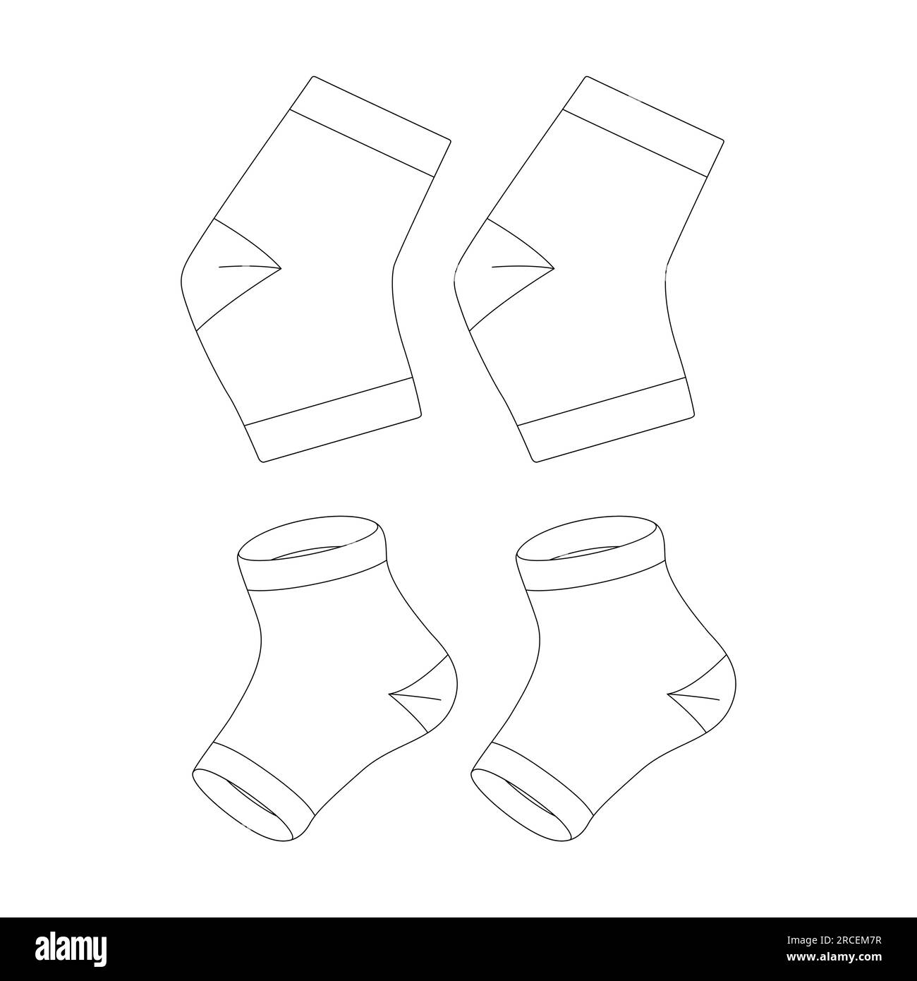 Modèle toeless chaussettes illustration vectorielle plan de conception d'esquisse Illustration de Vecteur