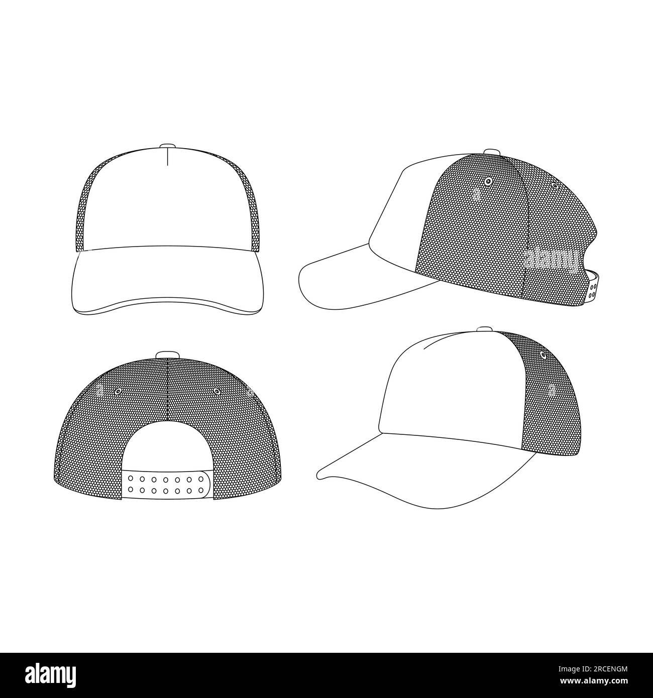 Modèle camionneur chapeau Vector illustration plan de conception de dessin plat Illustration de Vecteur
