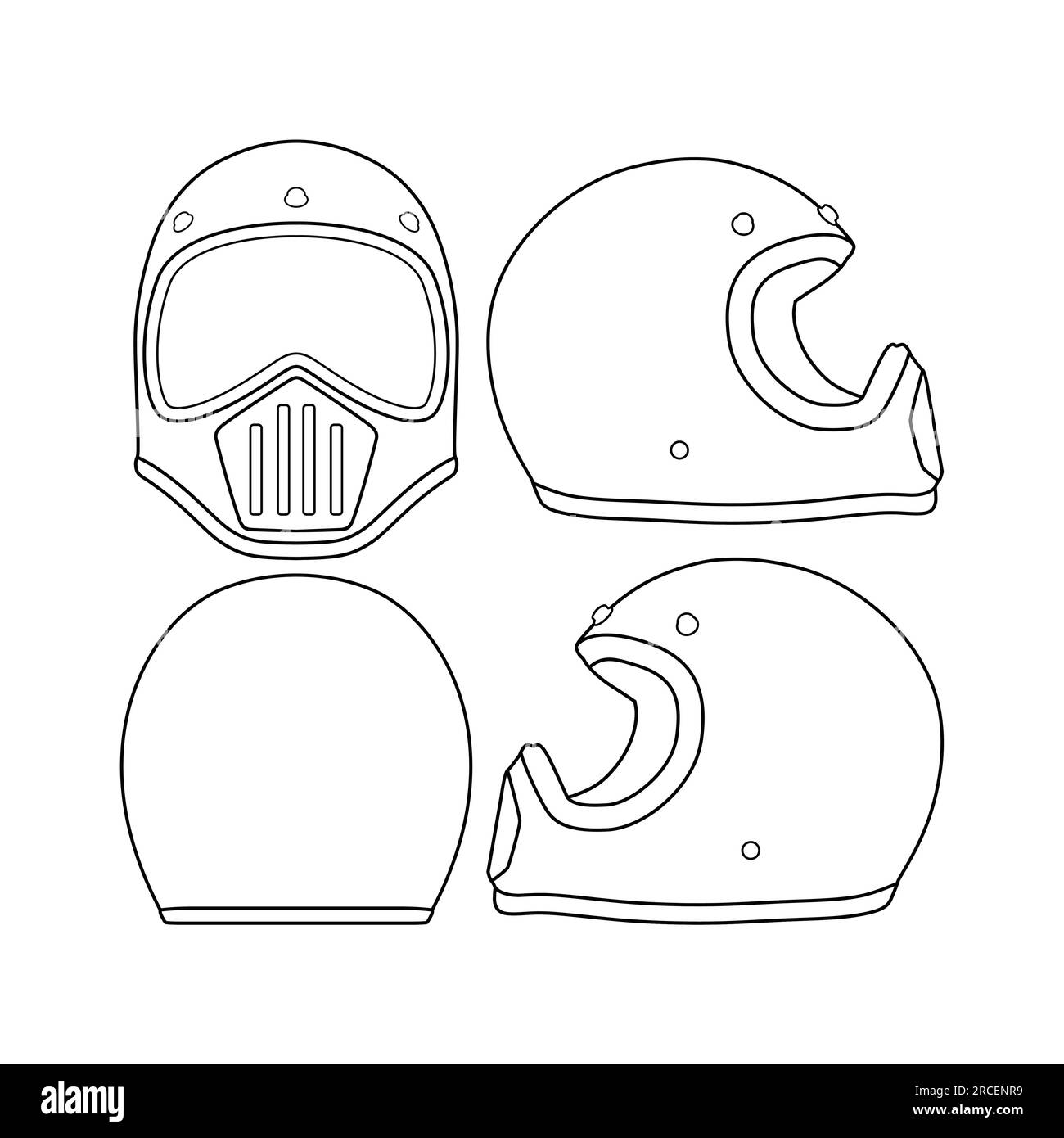 Casque Trail illustration vectorielle modèle plat contour modèle vêtements collection accessoires chapeau Illustration de Vecteur