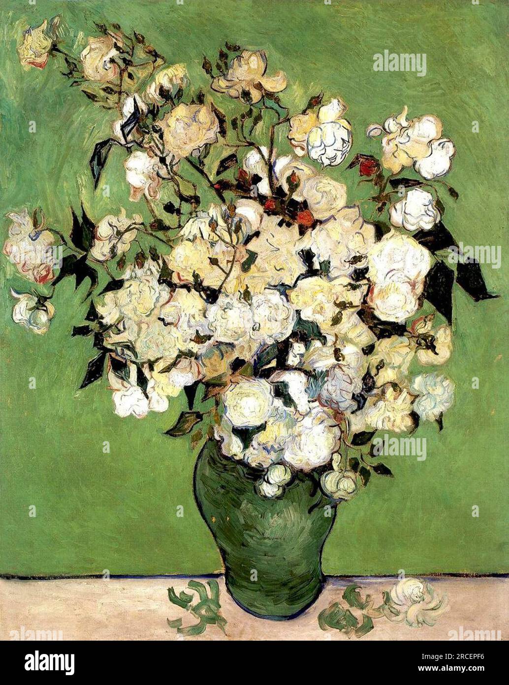 Un vase de Roses 1890 ; France de Vincent van Gogh Banque D'Images