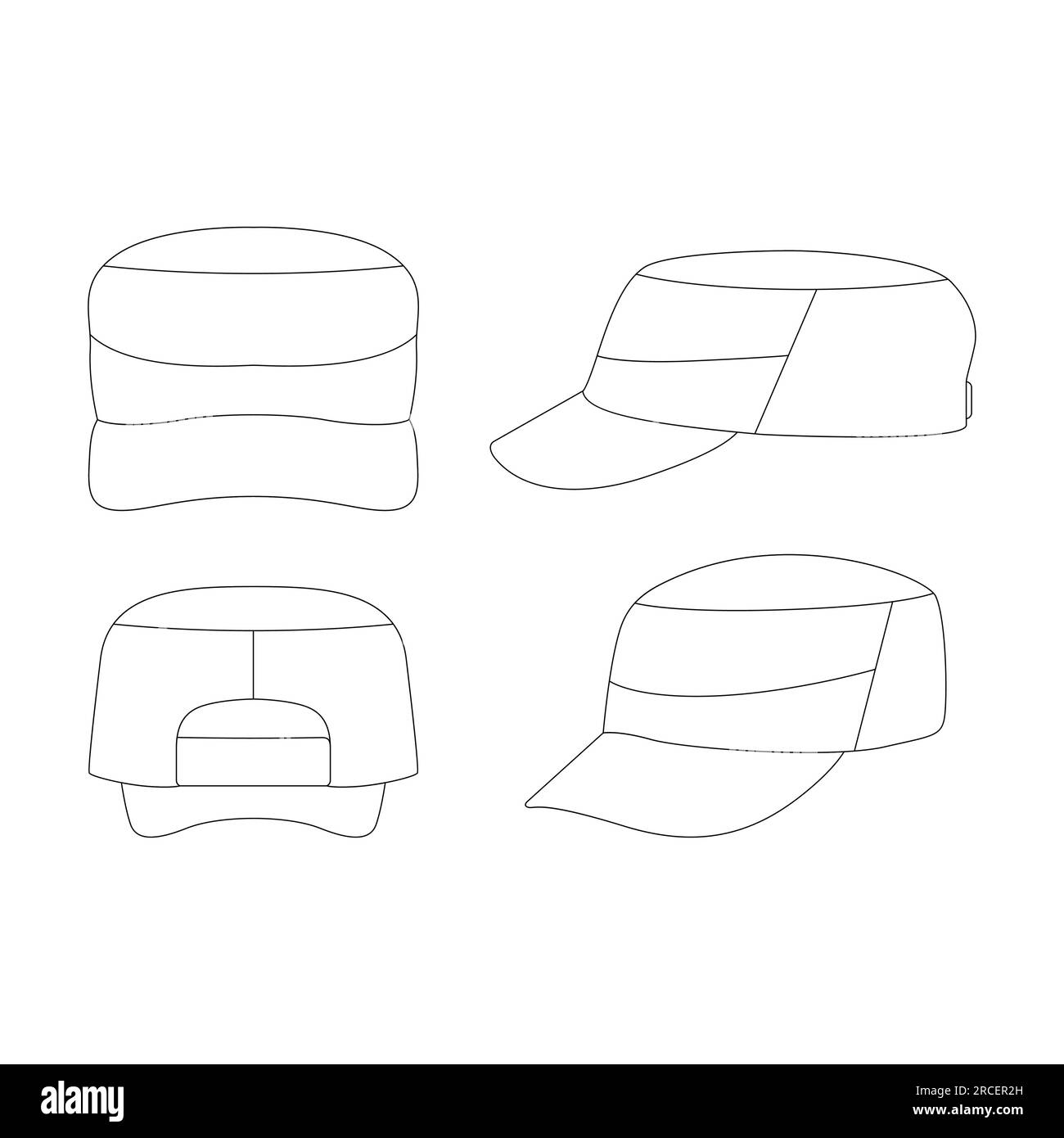Modèle PATROL Cap illustration vectorielle esquisse plate conception contour couvre-chef Illustration de Vecteur