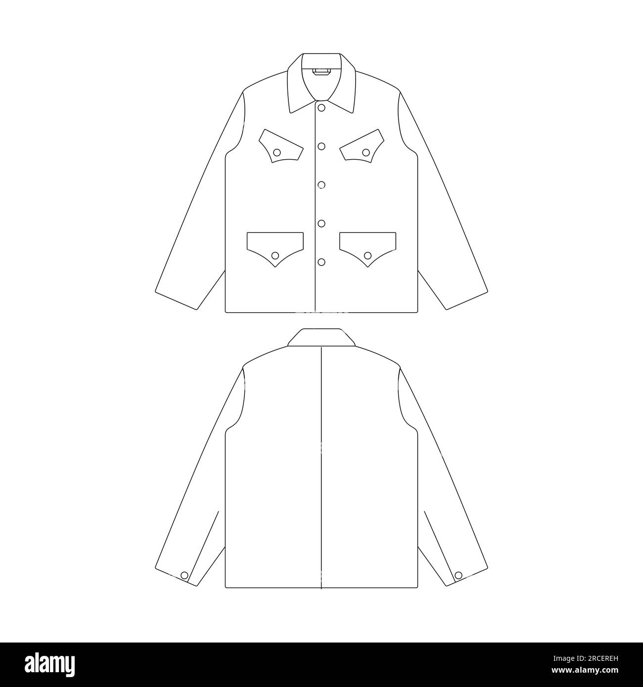 Modèle veste de chasse française illustration vectorielle esquisse plate conception contour vêtements d'extérieur Illustration de Vecteur