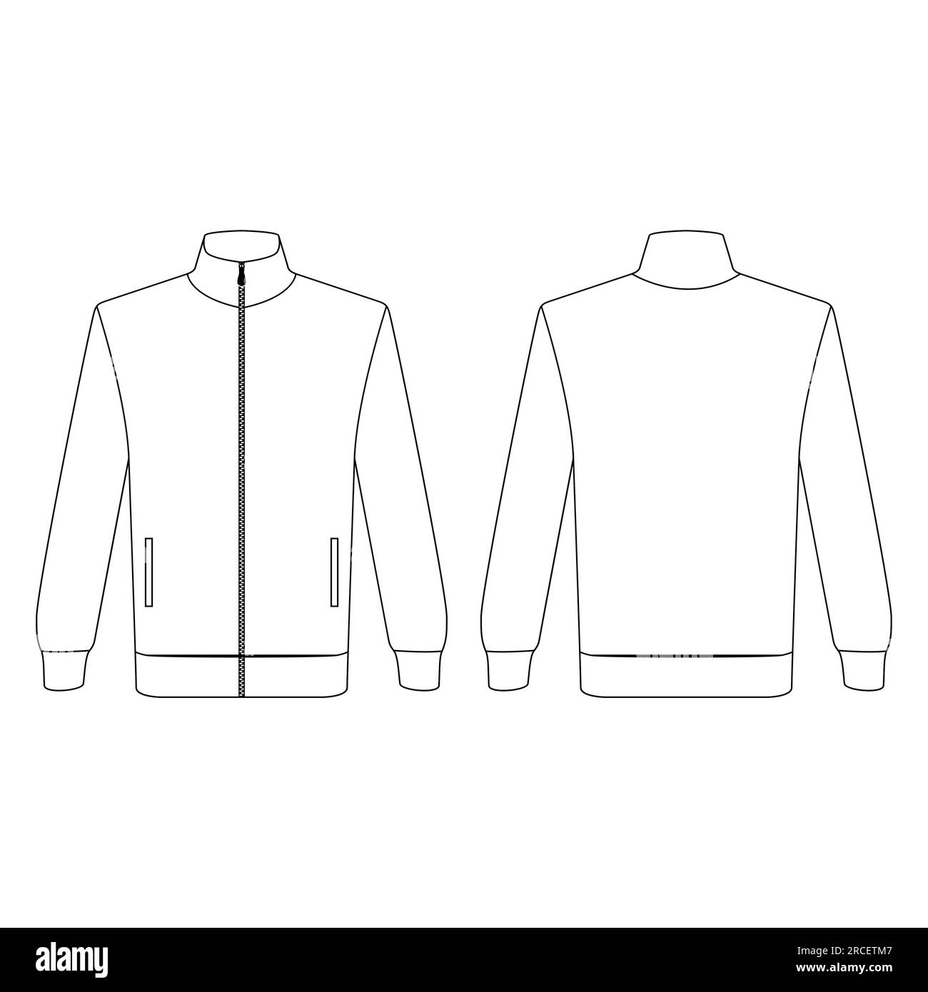 Modèle tracksuit illustration vectorielle modèle plat contour modèle haut de collection de vêtements Illustration de Vecteur