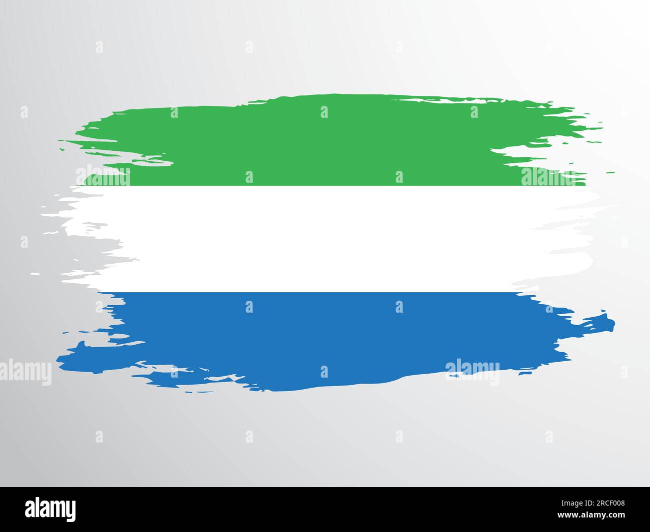 Drapeau de Sierra Leone peint au pinceau Illustration de Vecteur