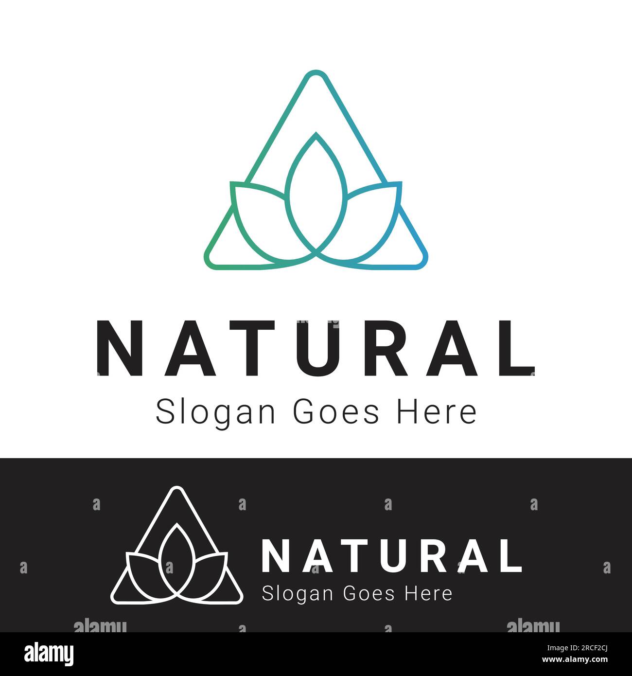 Triangle avec logo Leaf Design Logotype nature Leaf Illustration de Vecteur