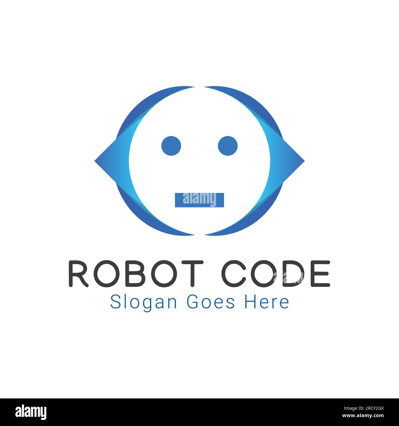 Robot Code logo Design ai Human robot logotype programmation de codage informatique Illustration de Vecteur