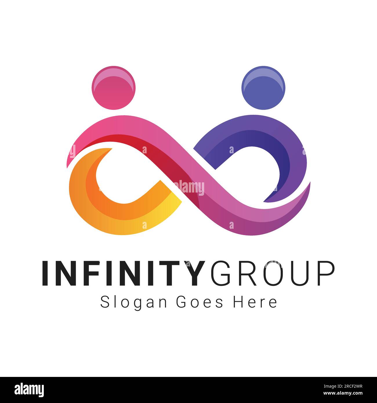 3d People Infinity Group logo Design Illustration de Vecteur