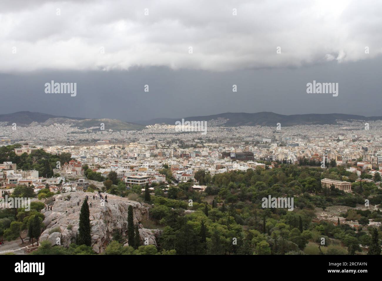 Vue depuis l'Acropole, Grèce Banque D'Images