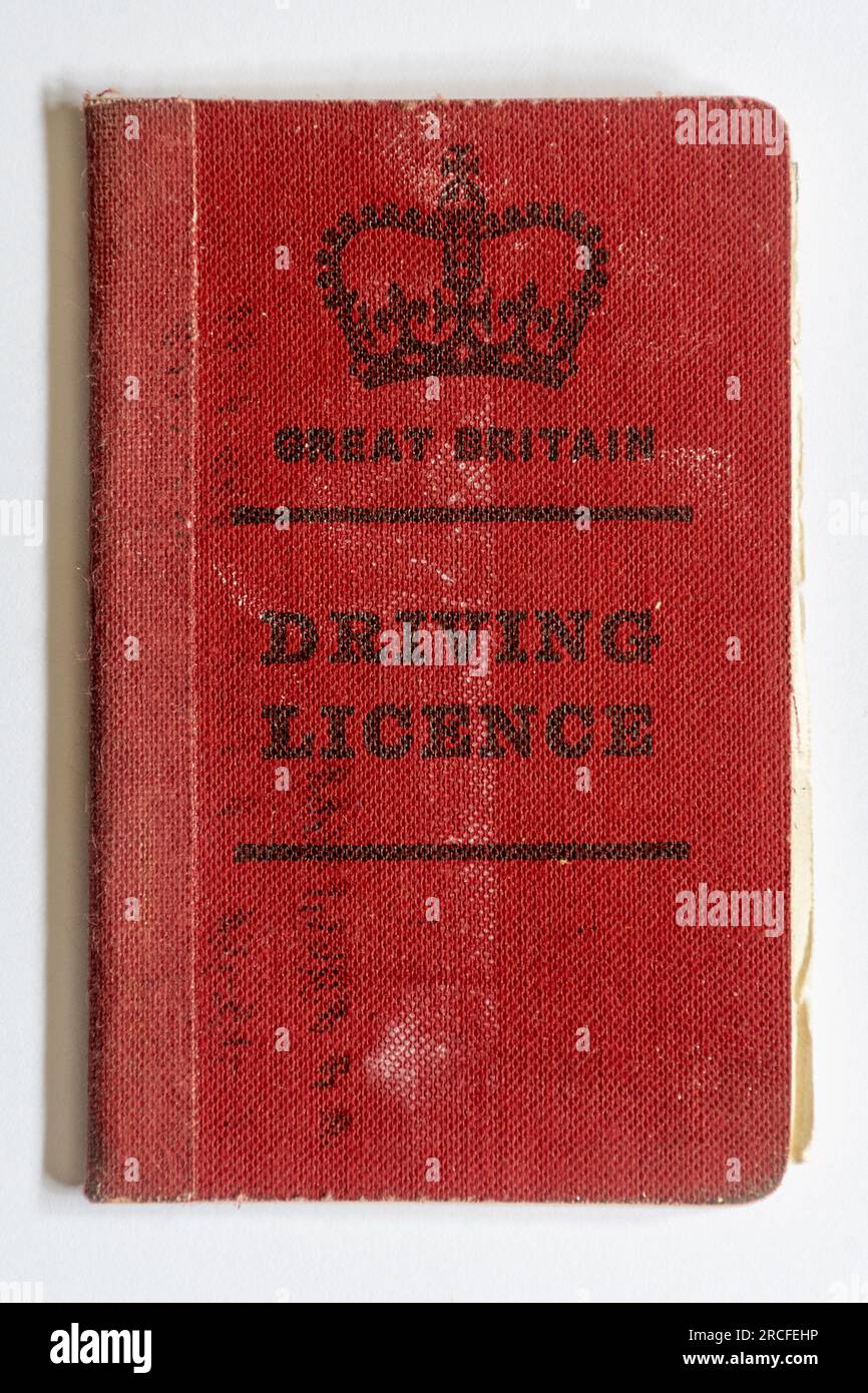 Ancien permis de conduire de Grande-Bretagne Banque D'Images