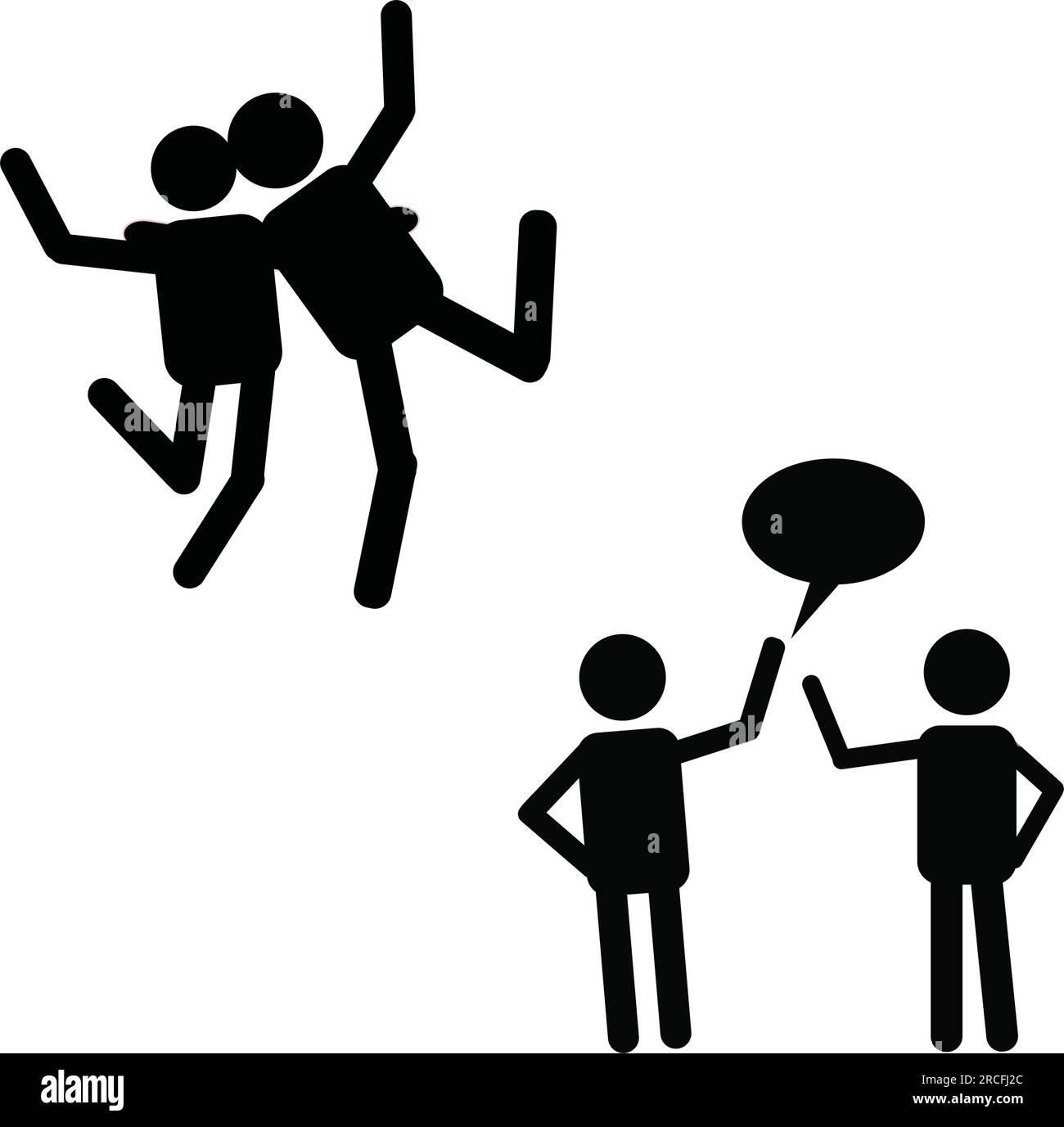 Bâton homme set amis adda Illustration de Vecteur