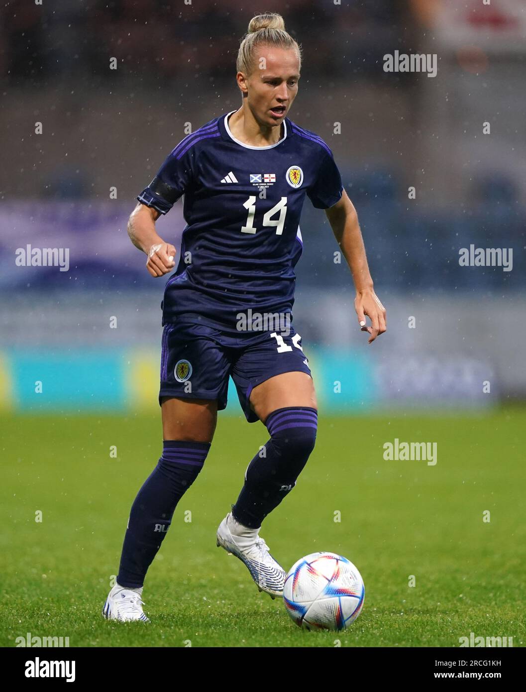 Lauren Davidson, écossaise, lors du match amical féminin au Kilmac Stadium, Dundee. Date de la photo : Vendredi 14 juillet 2023. Banque D'Images