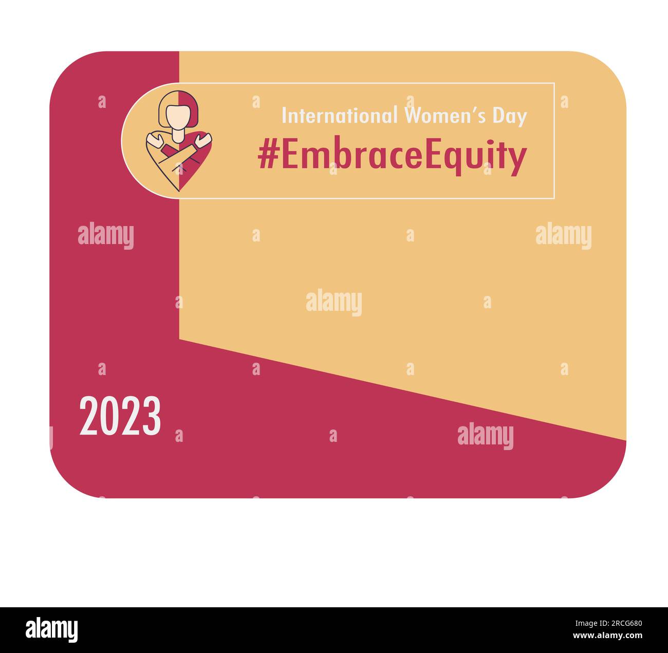 Modèle de carte de la Journée internationale de la femme 2023 #EmbraceEquity Donnez à l'équité une énorme adhésion. Adoptez l'équité. L'égalité des chances ne suffit plus Vecto Illustration de Vecteur