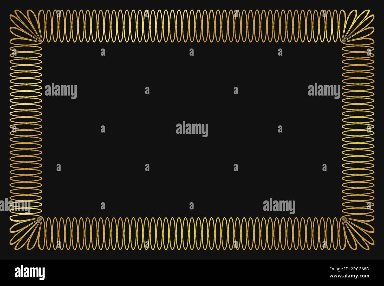Cadre horizontal blanc doré. Illustration vectorielle rectangle. Bordure vide espace de copie isolé sur fond noir Illustration de Vecteur