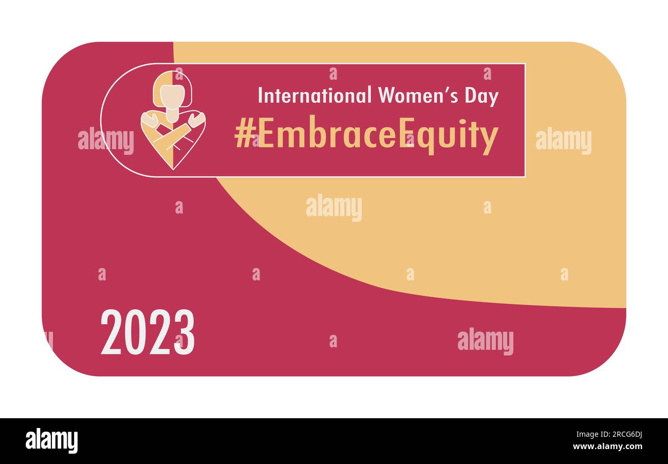 Modèle de carte de la Journée internationale de la femme 2023 #EmbraceEquity Donnez à l'équité une énorme adhésion. Adoptez l'équité. L'égalité des chances ne suffit plus Vecto Illustration de Vecteur