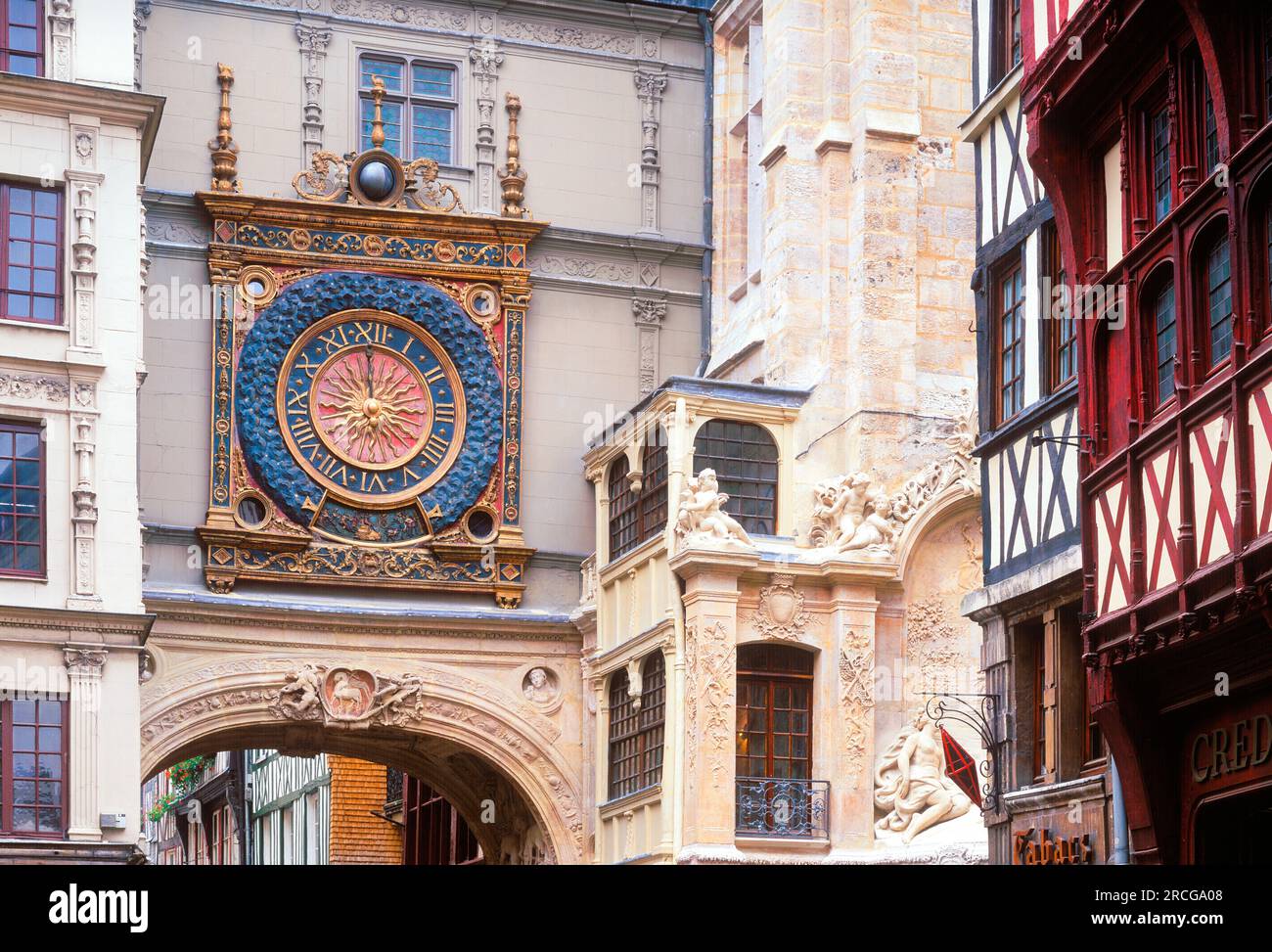 Gros Horloge, Rouen, Normandie, France Banque D'Images