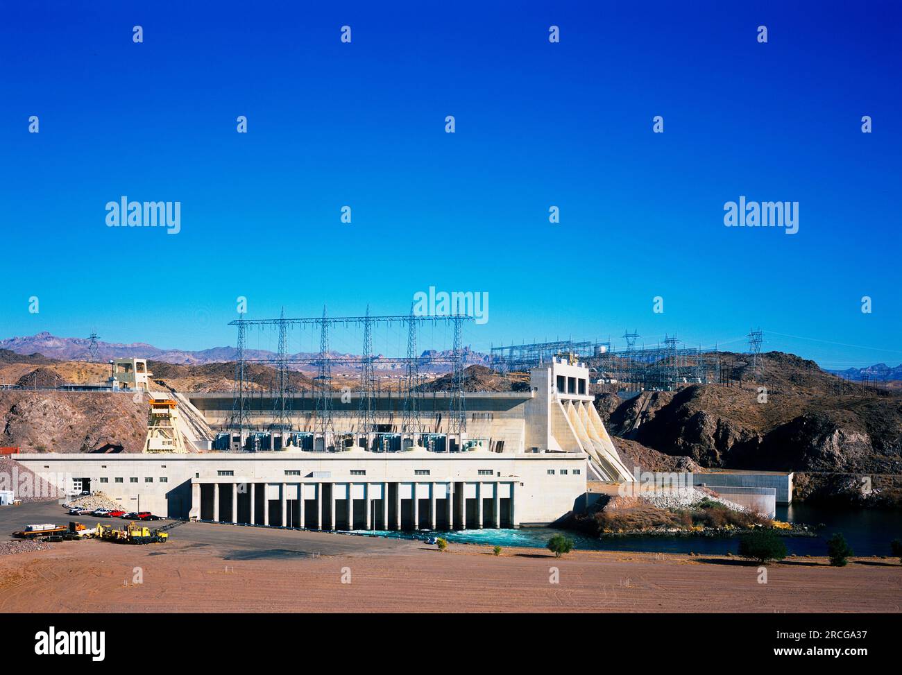 Vue du barrage Davis, fleuve Colorado, Arizona, États-Unis Banque D'Images