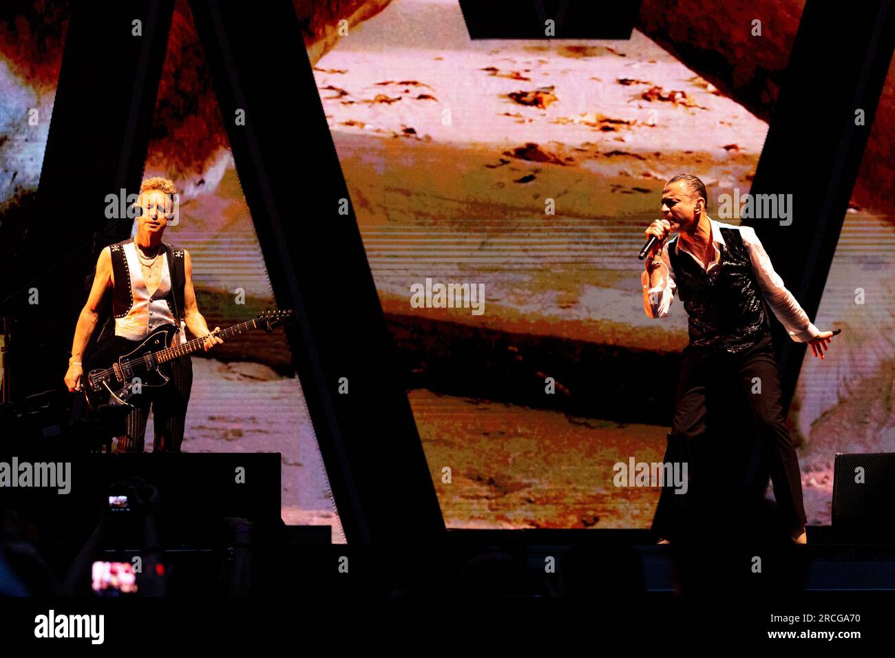 Milan, Italie. 14 juillet 2023. Depeche mode joue en direct au stade San Siro à Milan, Italie, le 14 2023 juillet (photo de Mairo Cinquetti/NurPhoto) crédit : NurPhoto SRL/Alamy Live News Banque D'Images