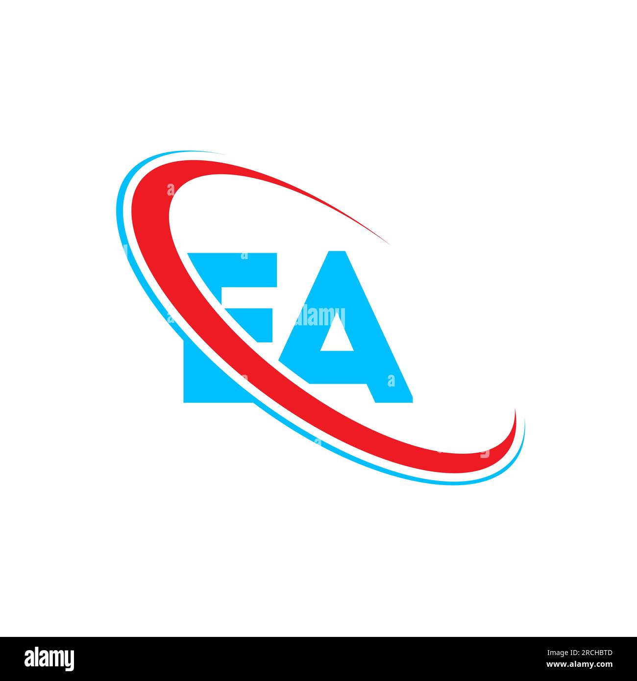 EA E A logo design de lettre. Lettre initiale EAlinked cercle supercase monogramme logo rouge et bleu. EAlogo, E Un design Illustration de Vecteur