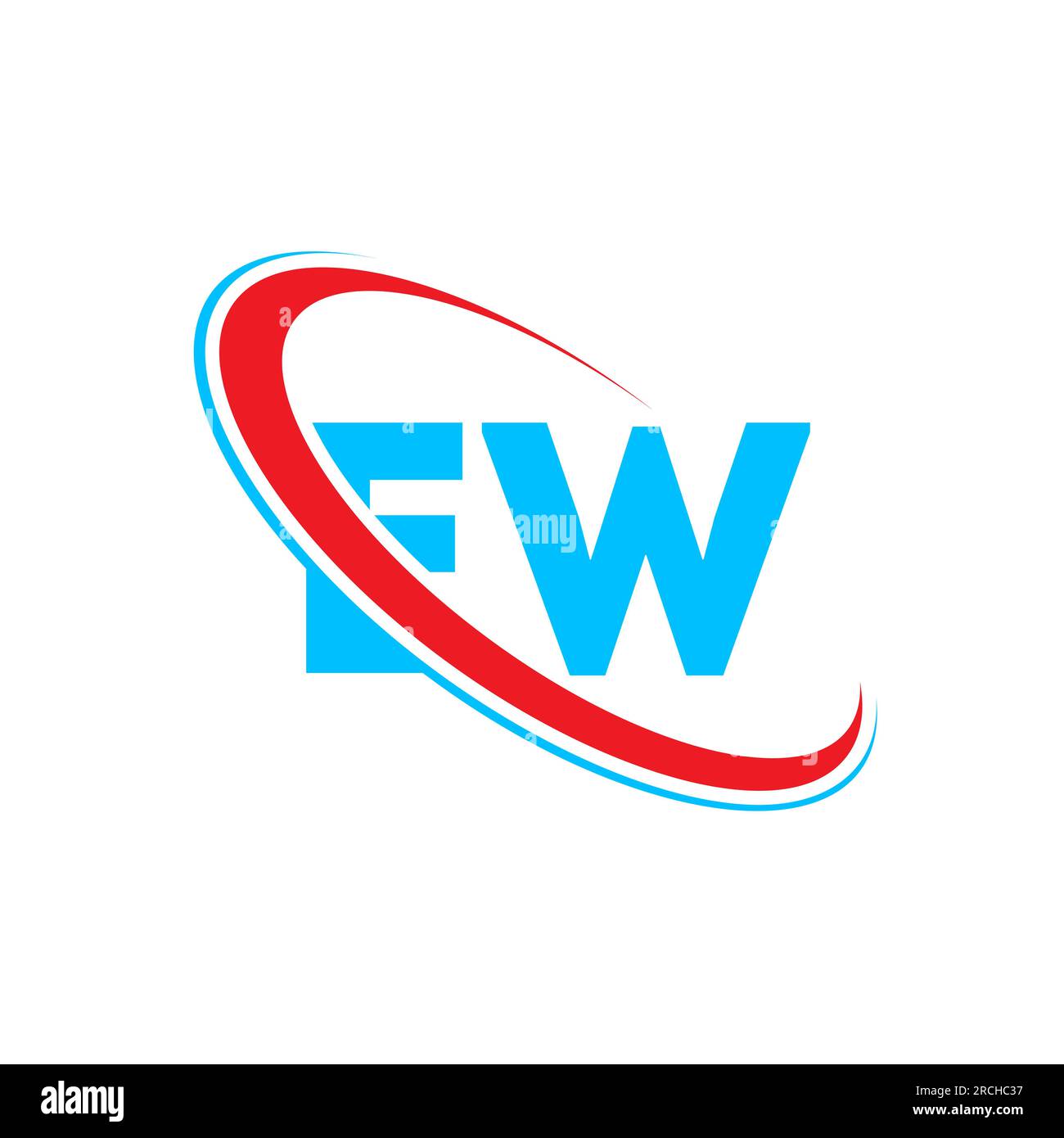 Logo EW E W lettre. Lettre initiale EW cercle supercase monogramme logo rouge et bleu. Logo EW, design E W. Illustration de Vecteur