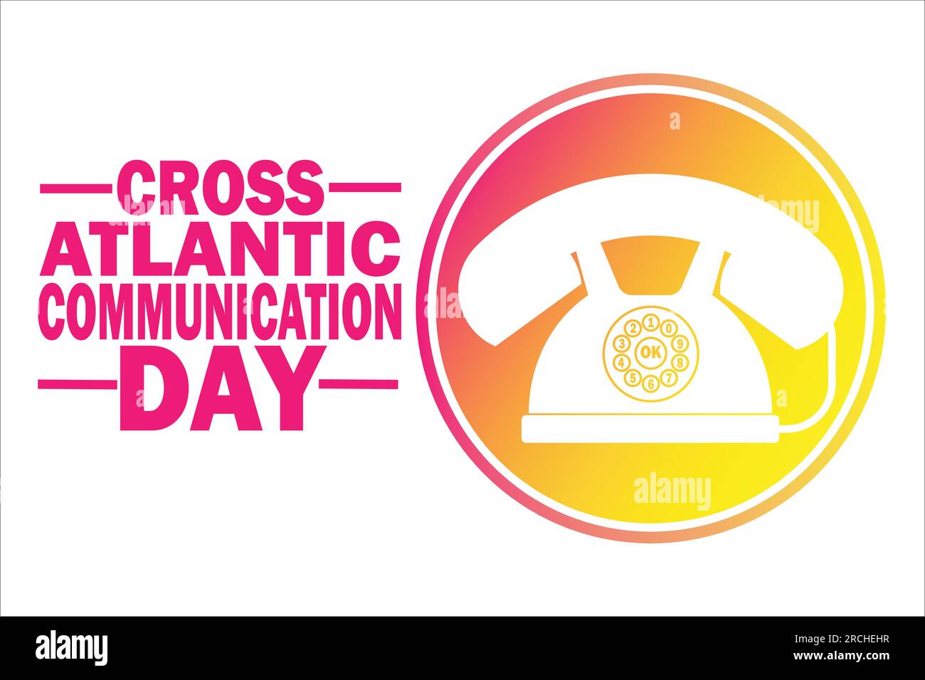 Illustration vectorielle du jour de la communication transatlantique. Concept de vacances. Modèle pour arrière-plan, bannière, carte, affiche avec inscription de texte. Illustration de Vecteur