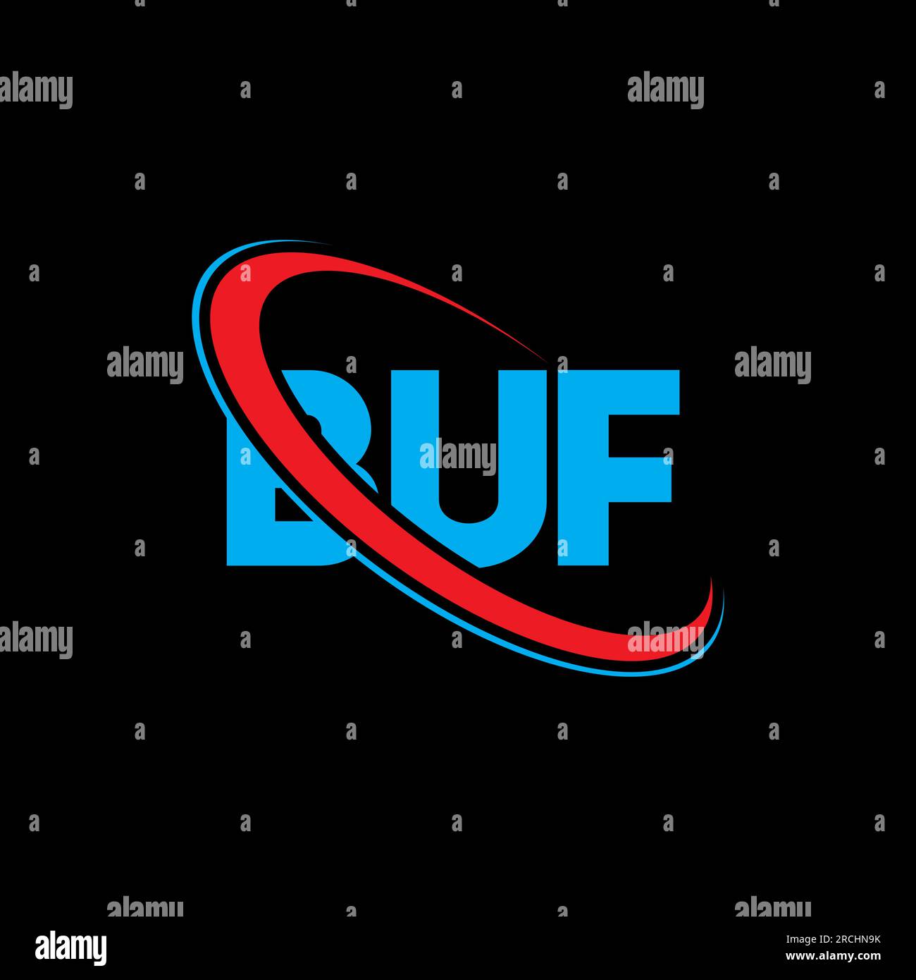 Logo BUF. Lettre BUF. Conception de logo de lettre BUF. Initiales BUF logo lié avec cercle et logo monogramme majuscule. Typographie BUF pour la technologie, les entreprises Illustration de Vecteur