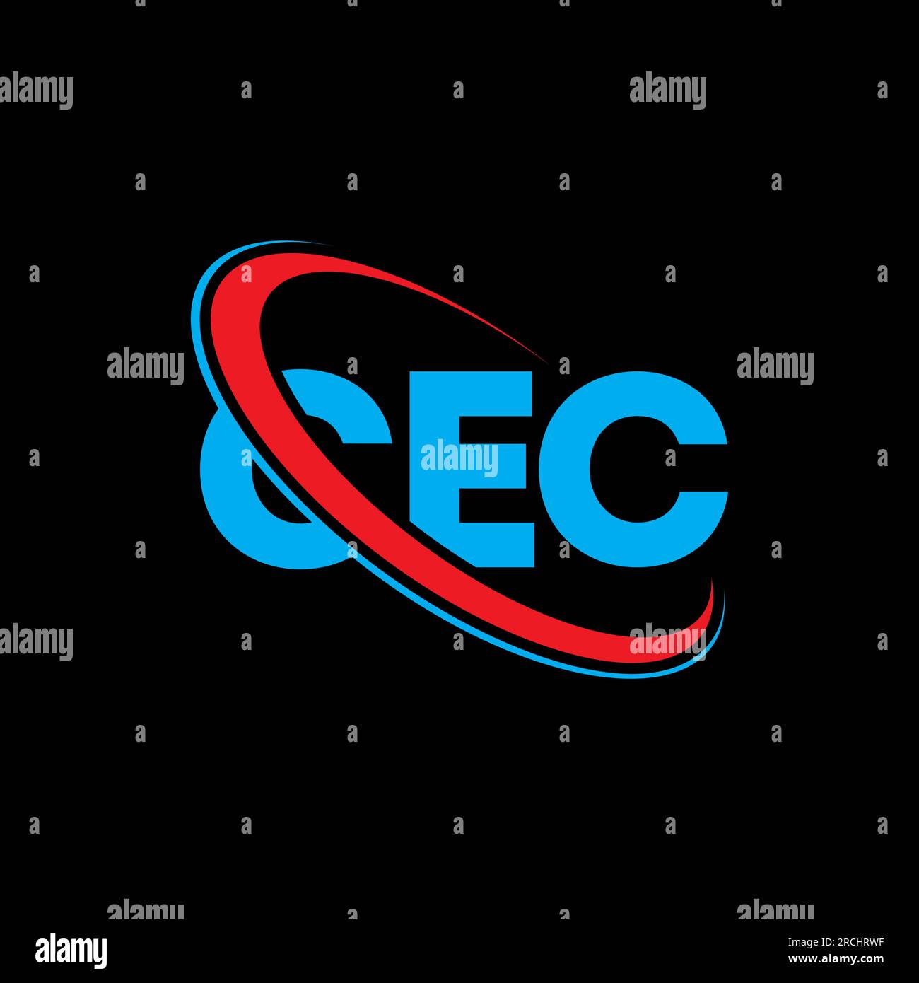 Logo CEC. Lettre de la CEC. Logo lettre CEC. Initiales logo CEC lié à un cercle et logo monogramme majuscule. Typographie CEC pour la technologie, les entreprises Illustration de Vecteur