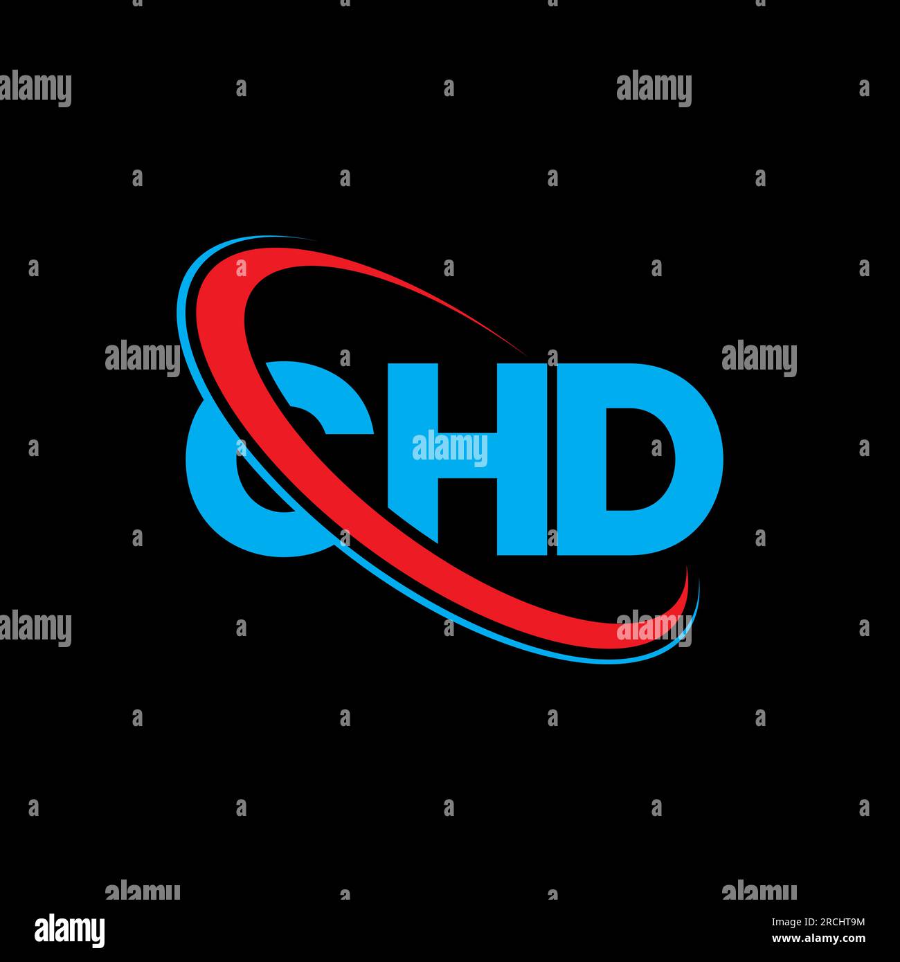 Logo CHD. Lettre CHD. Logo lettre CHD. Initiales CHD logo lié avec cercle et logo monogramme majuscule. Typographie CHD pour la technologie, les entreprises Illustration de Vecteur