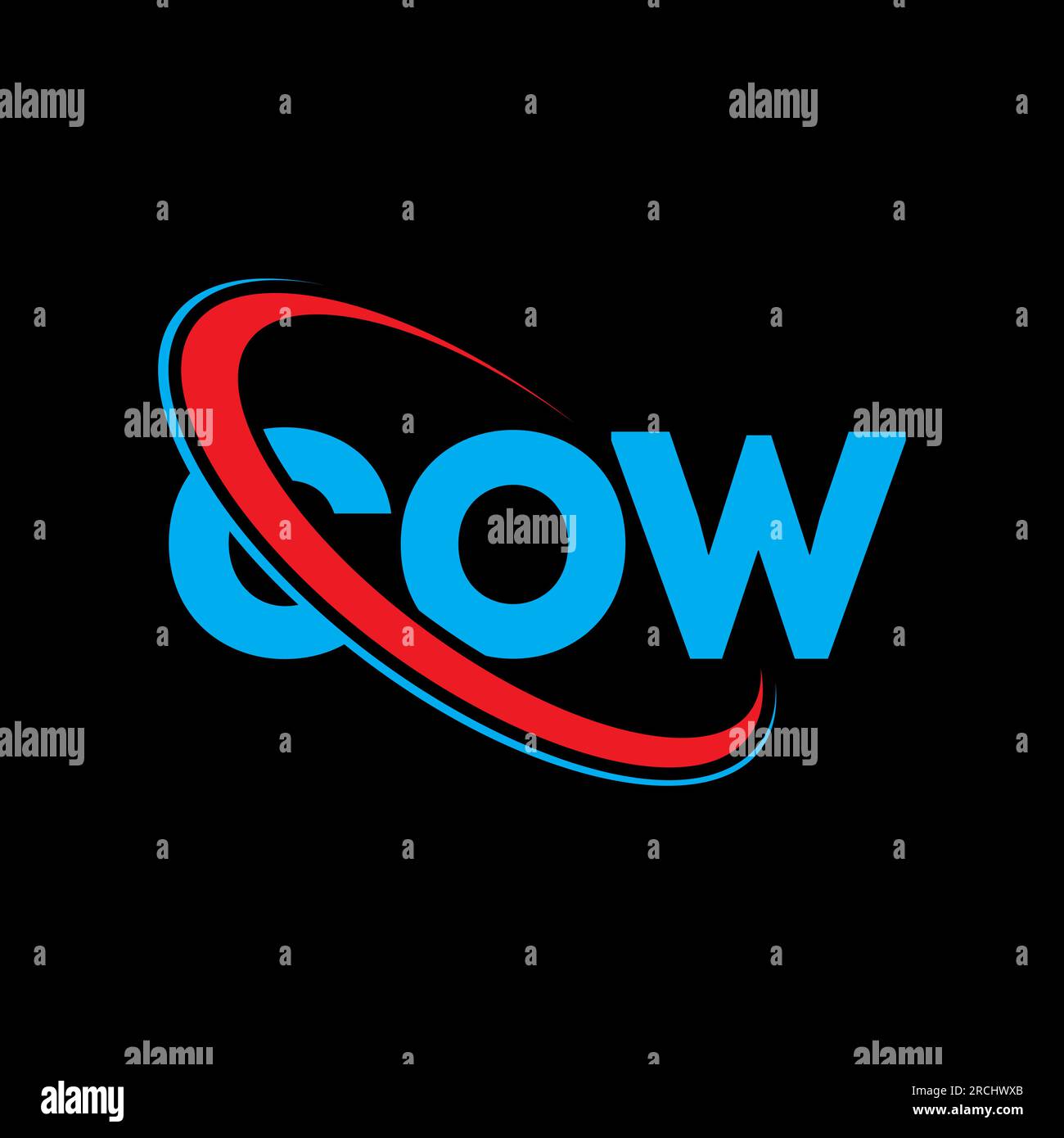 Logo VACHE. Lettre DE VACHE. Logo lettre VACHE. Initiales COW logo lié avec cercle et logo monogramme majuscule. Typographie VACHE pour la technologie, les entreprises Illustration de Vecteur