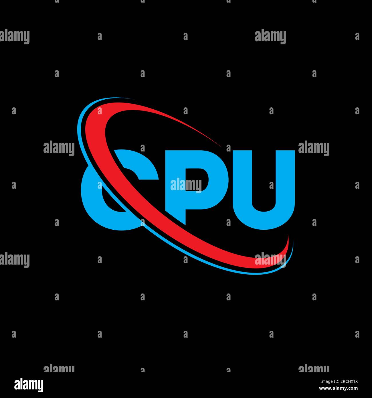 Logo CPU. Lettre CPU. Logo de la lettre CPU. Initiales CPU logo lié à ...