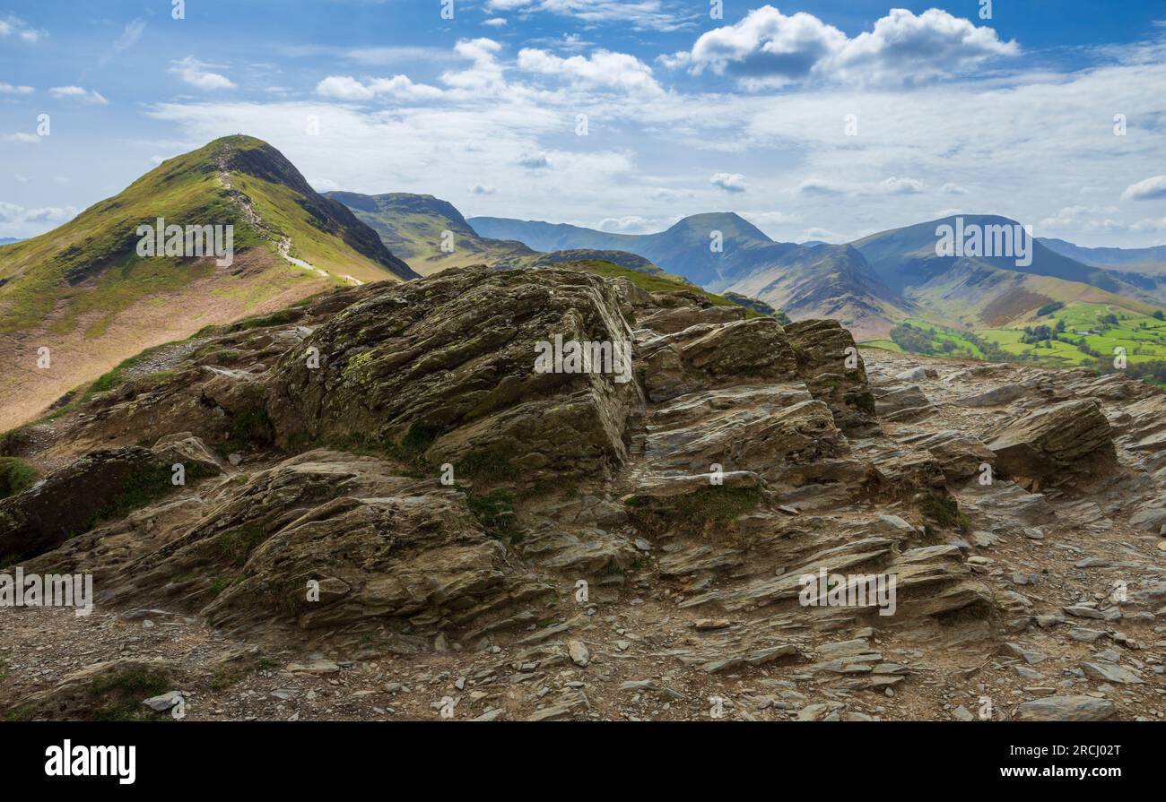 Vues de Catbells près de Keswick dans le district du lac Cumbria nord-est de l'Angleterre Royaume-Uni Banque D'Images