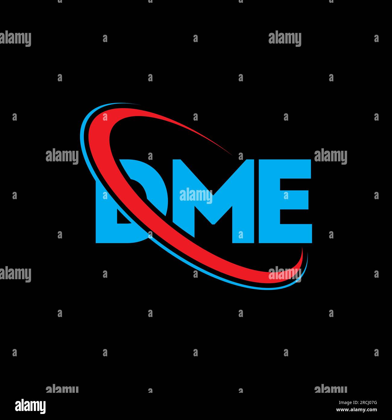 Logo DME. Lettre DME. Logo de la lettre DME. Initiales logo DME lié à un cercle et logo monogramme majuscule. Typographie DME pour la technologie, les entreprises Illustration de Vecteur