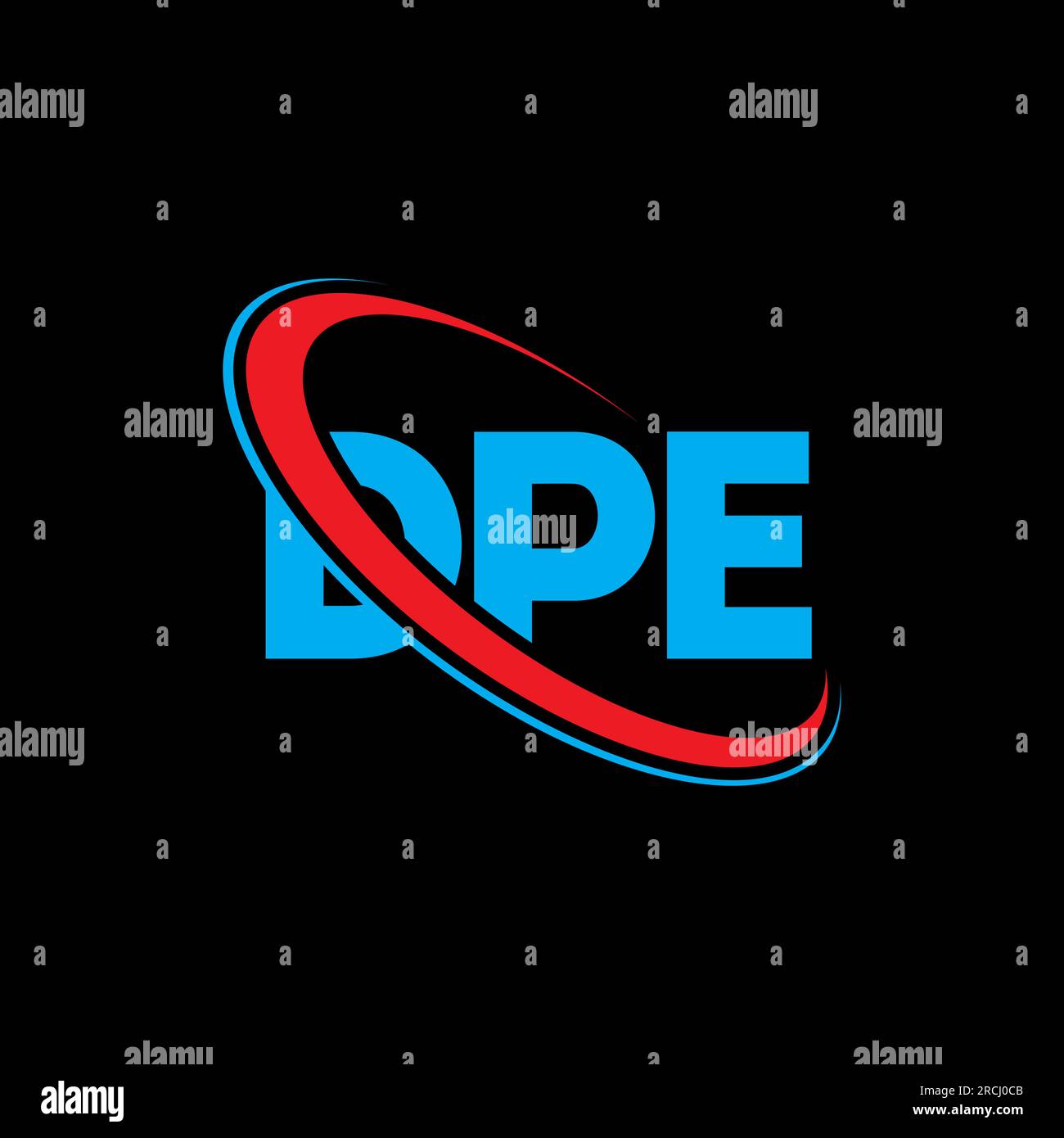 Logo DPE. Lettre DPE. Logo en forme de lettre DPE. Initiales logo DPE lié à un cercle et logo monogramme majuscule. Typographie DPE pour la technologie, les entreprises Illustration de Vecteur