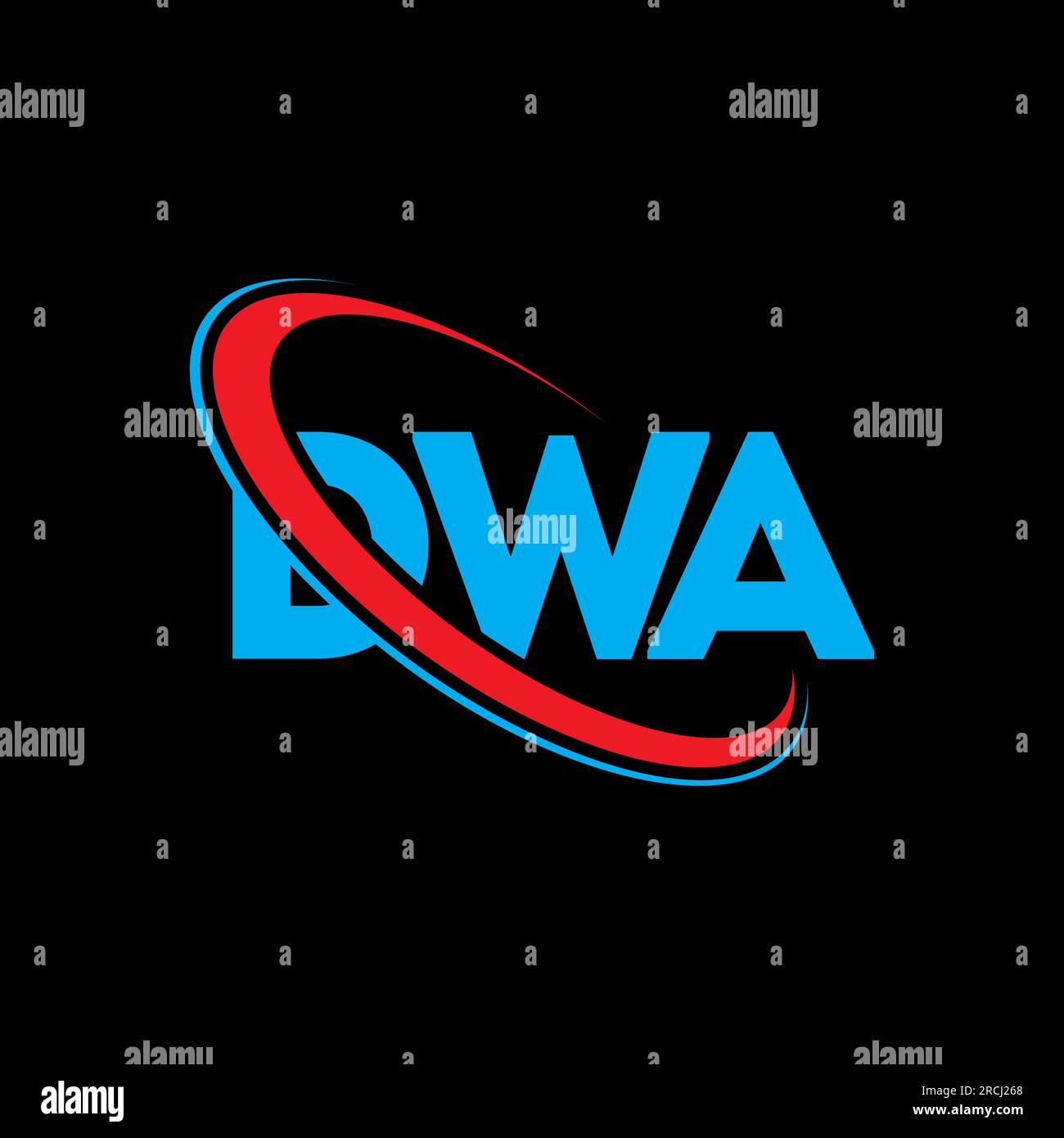 Logo DWA. Lettre DWA. Logo DWA lettre. Initiales DWA logo lié avec cercle et logo monogramme majuscule. Typographie DWA pour la technologie, les entreprises Illustration de Vecteur