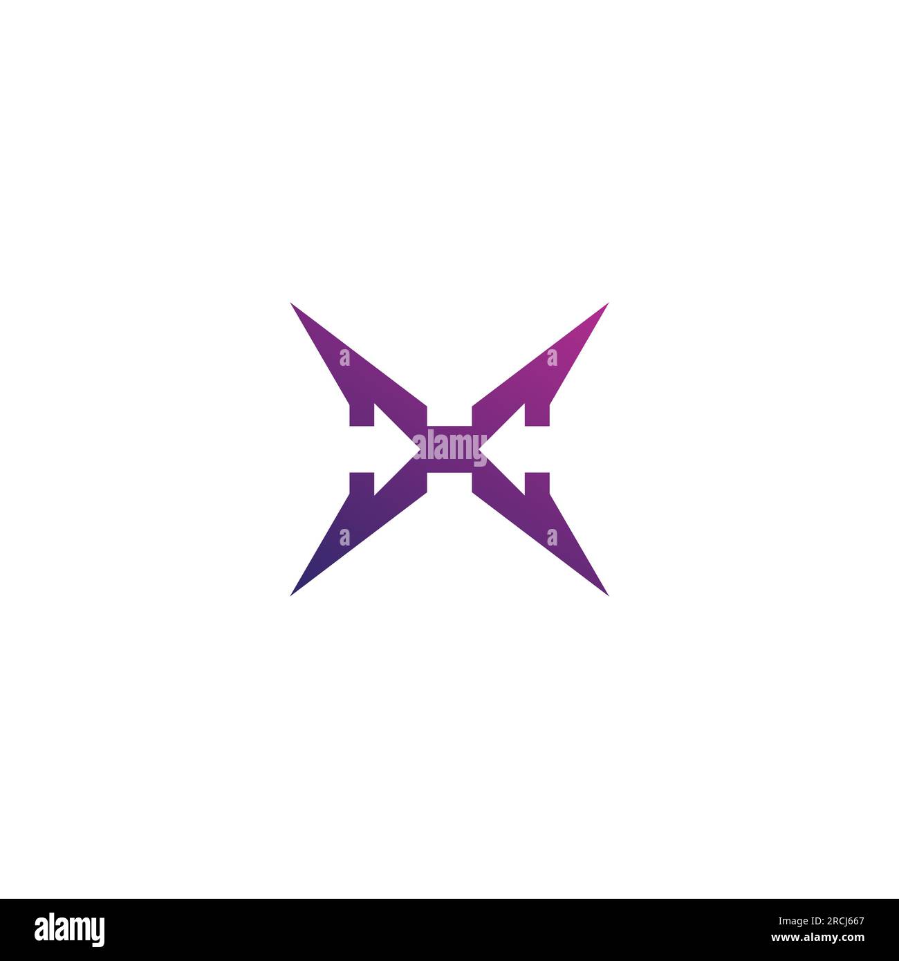 Conception de logo lettre HX flèche. Logo lettre X. Illustration de Vecteur
