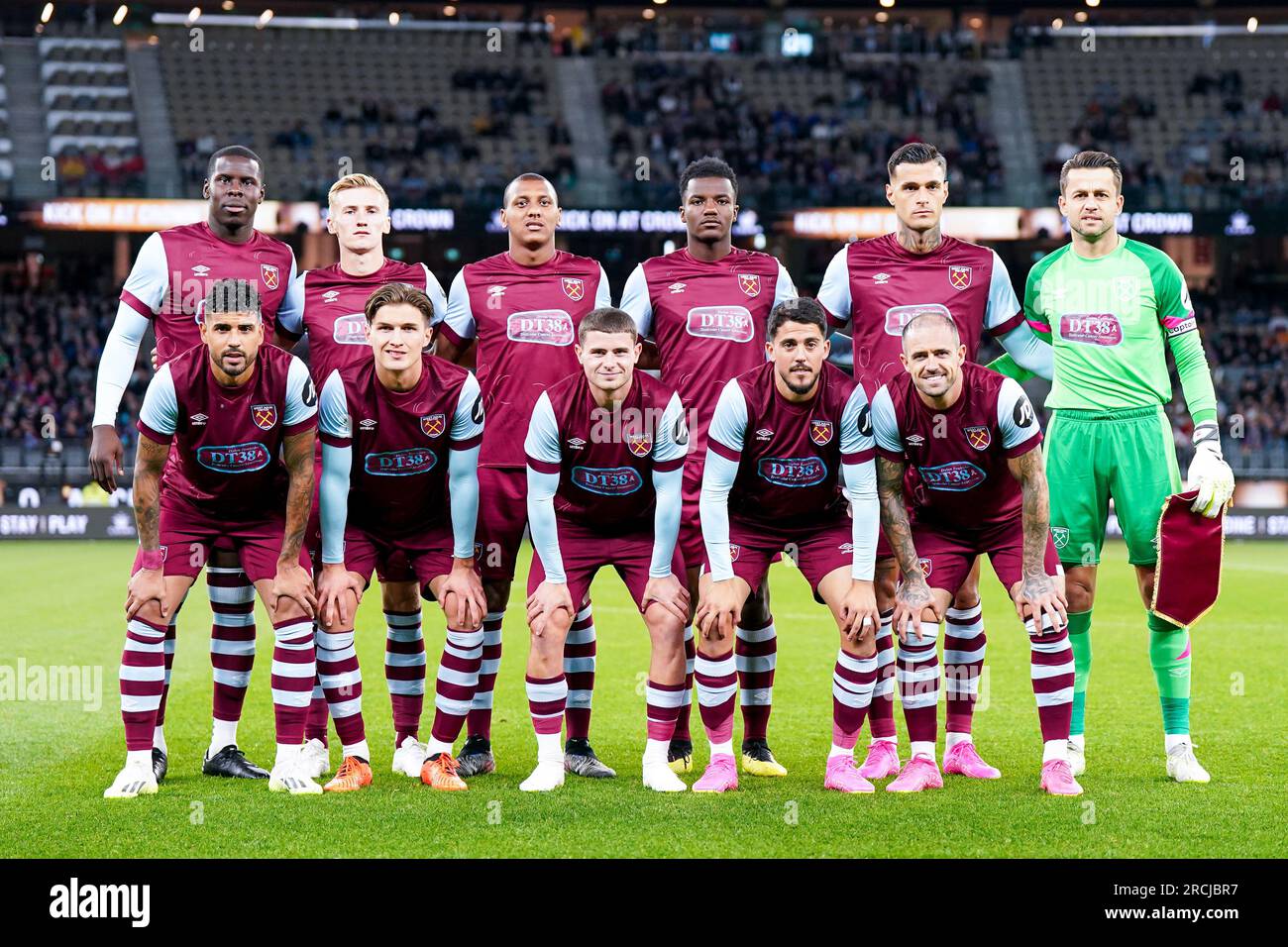 Perth, Australie. 15 juillet 2023. Australie, Perth, 15 juillet 2023 : photo d'équipe de West Ham United avant le match amical international de football entre Perth Glory et West Ham United au stade Optus de Perth, en Australie. (Daniela Porcelli/SPP) crédit : SPP Sport Press photo. /Alamy Live News Banque D'Images