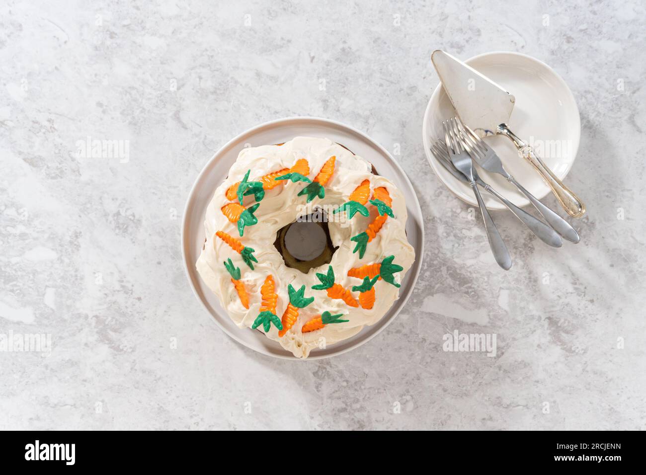Gâteau de carotte avec glaçage au fromage à la crème Banque D'Images