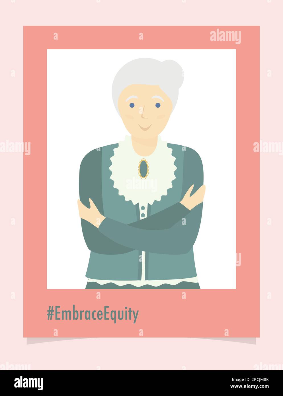 Portrait des personnes âgées #EmbraceEquity Donnez à l'équité une énorme adhésion. Journée internationale de la femme 2023 embrasser l'équité. L'égalité des chances n'est plus en Illustration de Vecteur