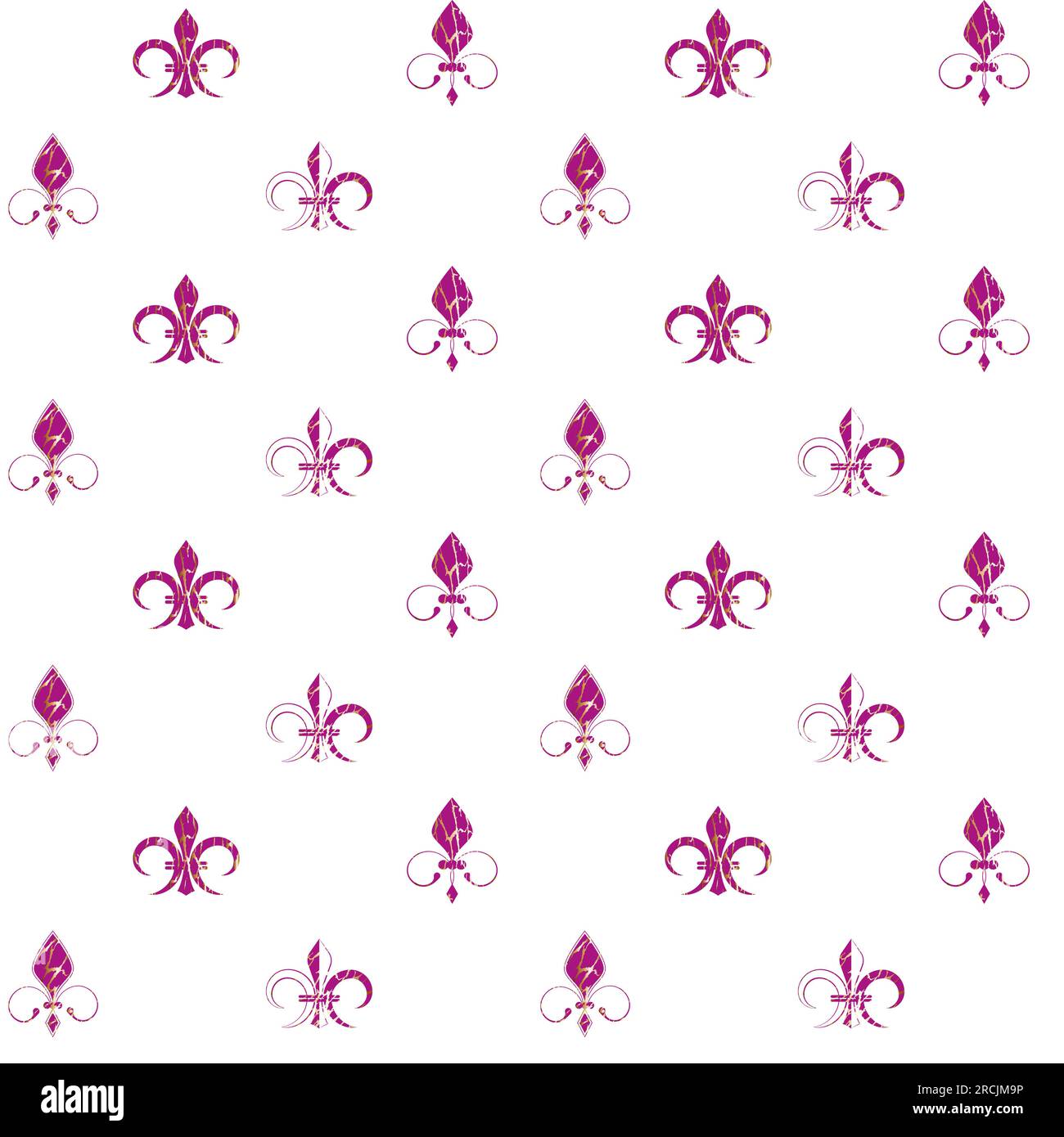 Fleur de LIS Seamless motif violet et or élément de design stylisé illustration vectorielle isolée sur fond blanc Illustration de Vecteur