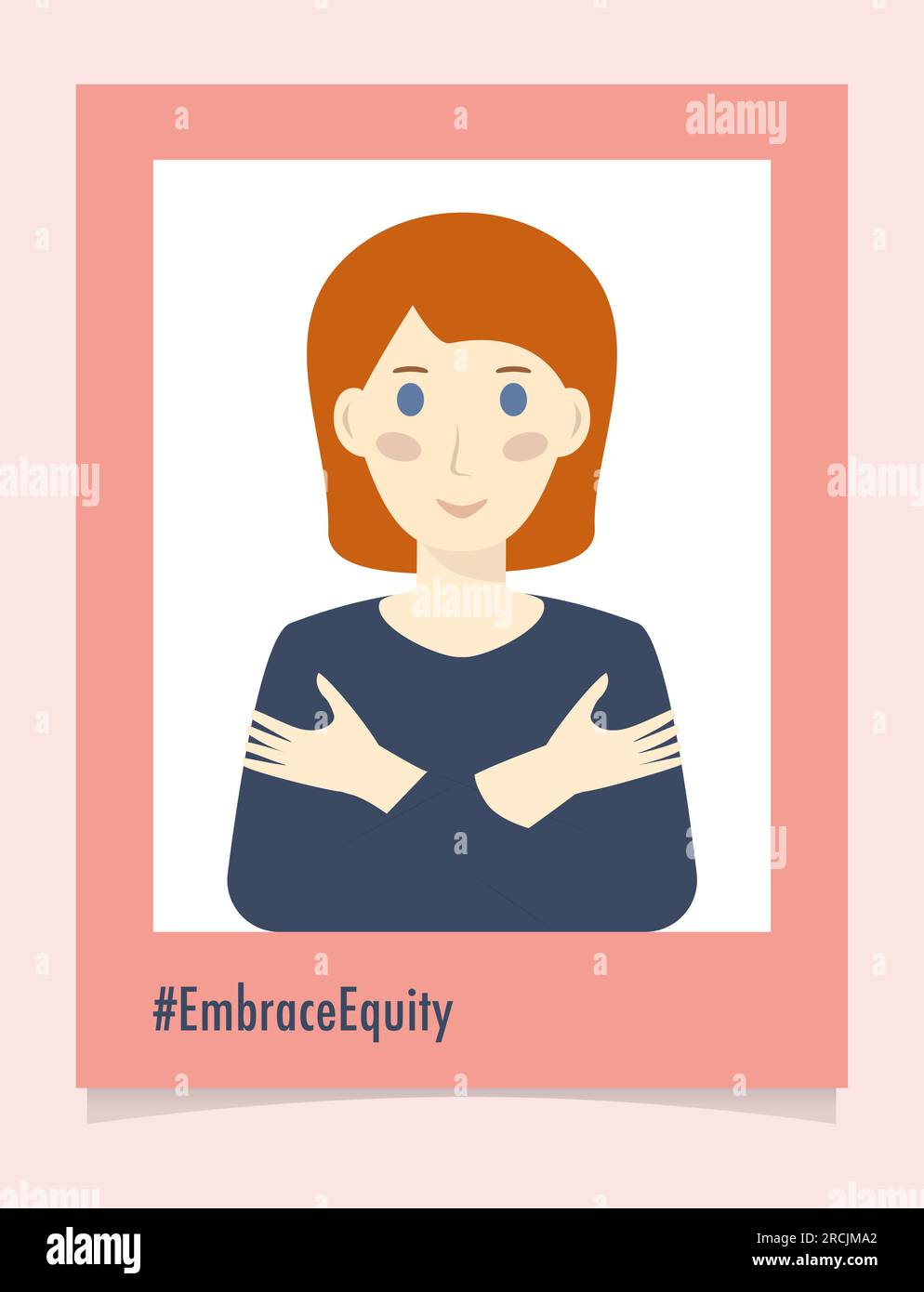 Portrait de personne #EmbraceEquity Donnez à l'équité une énorme adhésion. Journée internationale de la femme 2023 embrasser l'équité. L'égalité des chances ne suffit plus Illustration de Vecteur