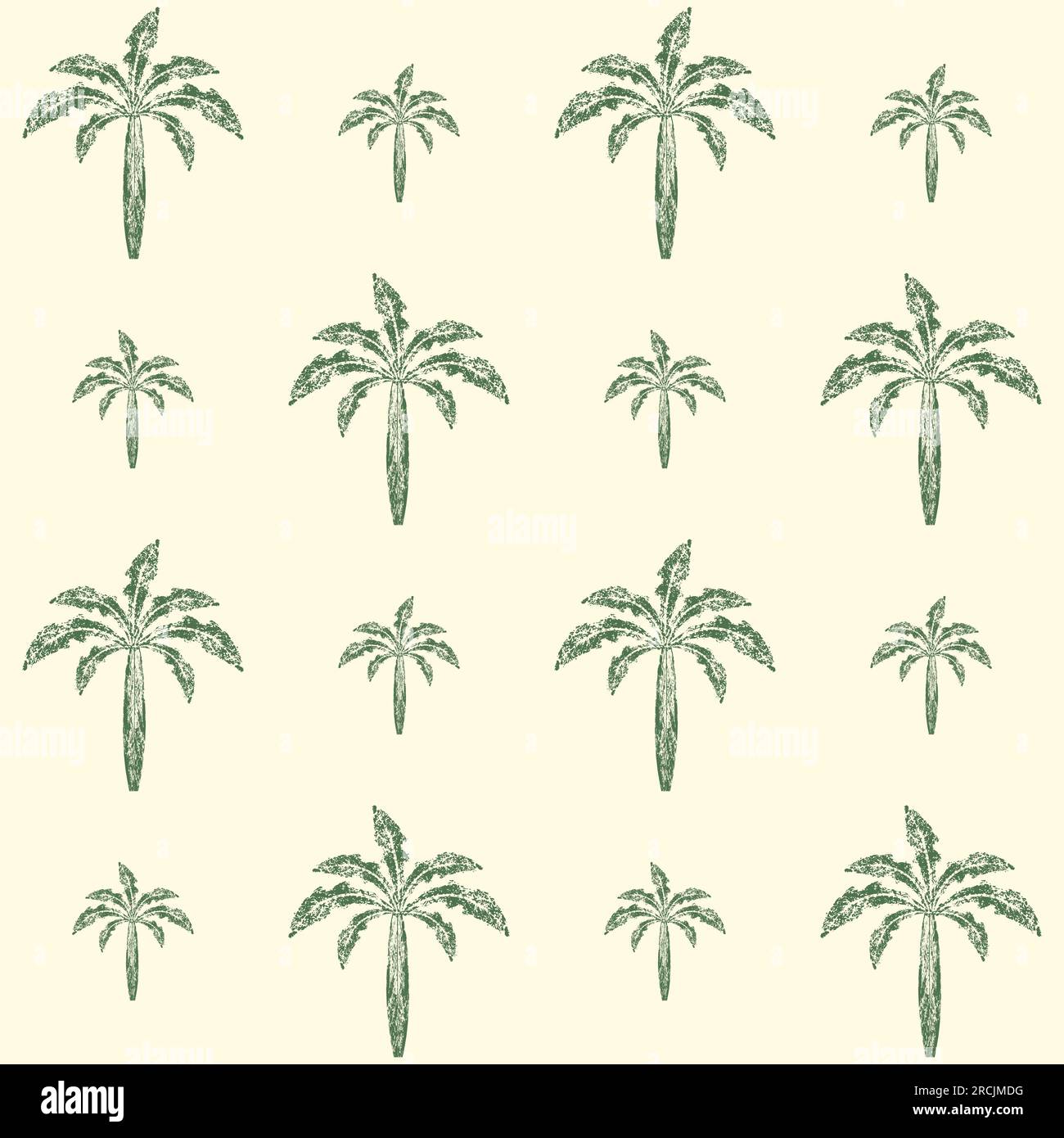 Palm Tree Seamless motif Vintage illustration texture Grunge illustration vectorielle isolé sur fond beige Illustration de Vecteur