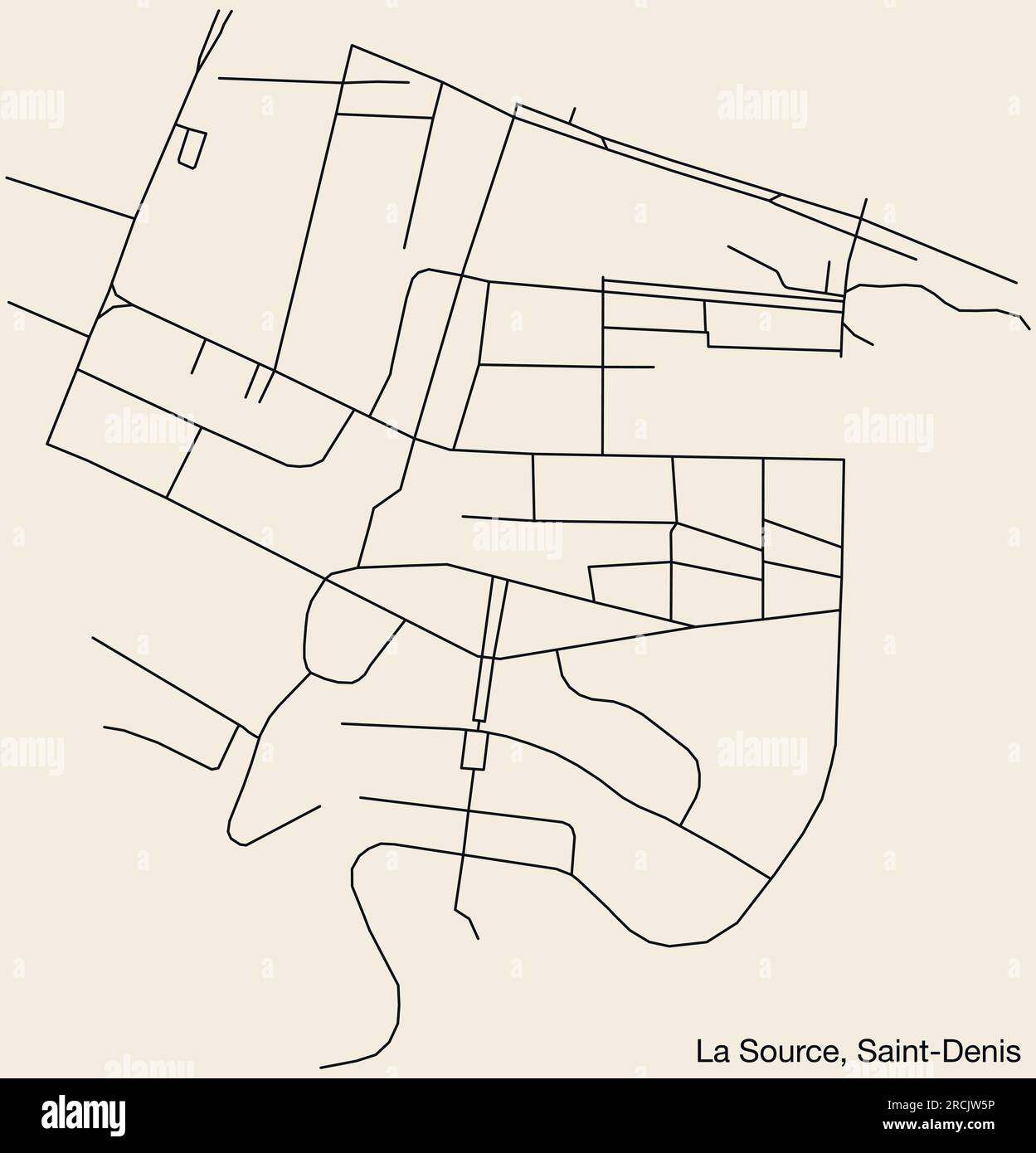 Carte des routes du QUARTIER DE LA SOURCE, SAINTDENIS (LA RÉUNION