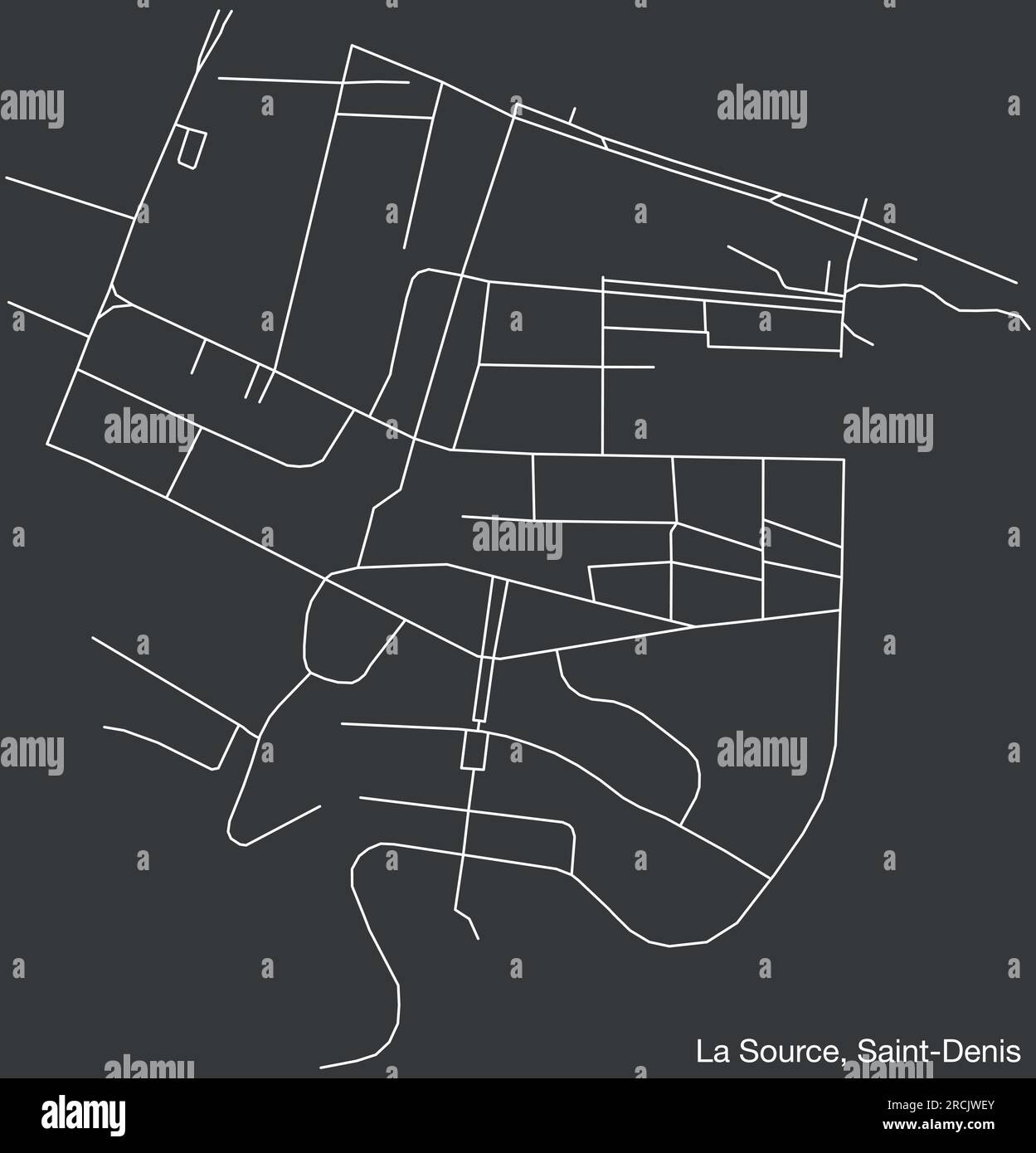 Carte des routes du QUARTIER DE LA SOURCE, SAINTDENIS (LA RÉUNION