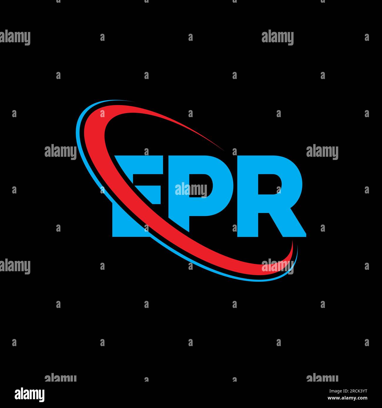 Logo EPR. Lettre EPR. Logo de la lettre EPR. Initiales logo EPR liées à un cercle et logo monogramme majuscule. Typographie EPR pour la technologie, les entreprises Illustration de Vecteur