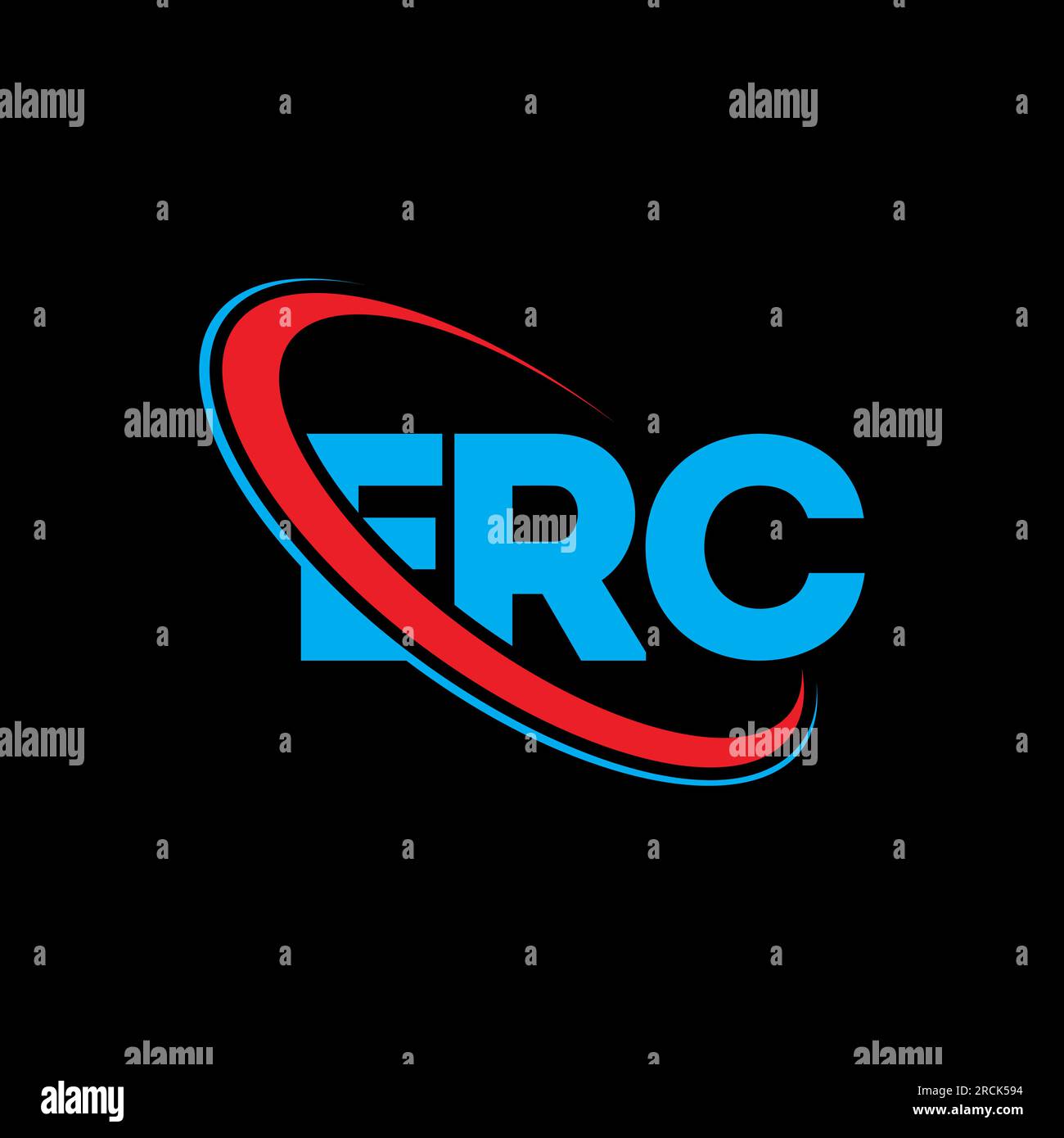 Logo ERC. Lettre ERC. Conception du logo de la lettre ERC. Initiales ERC logo lié à un cercle et logo monogramme majuscule. Typographie ERC pour la technologie, les entreprises Illustration de Vecteur