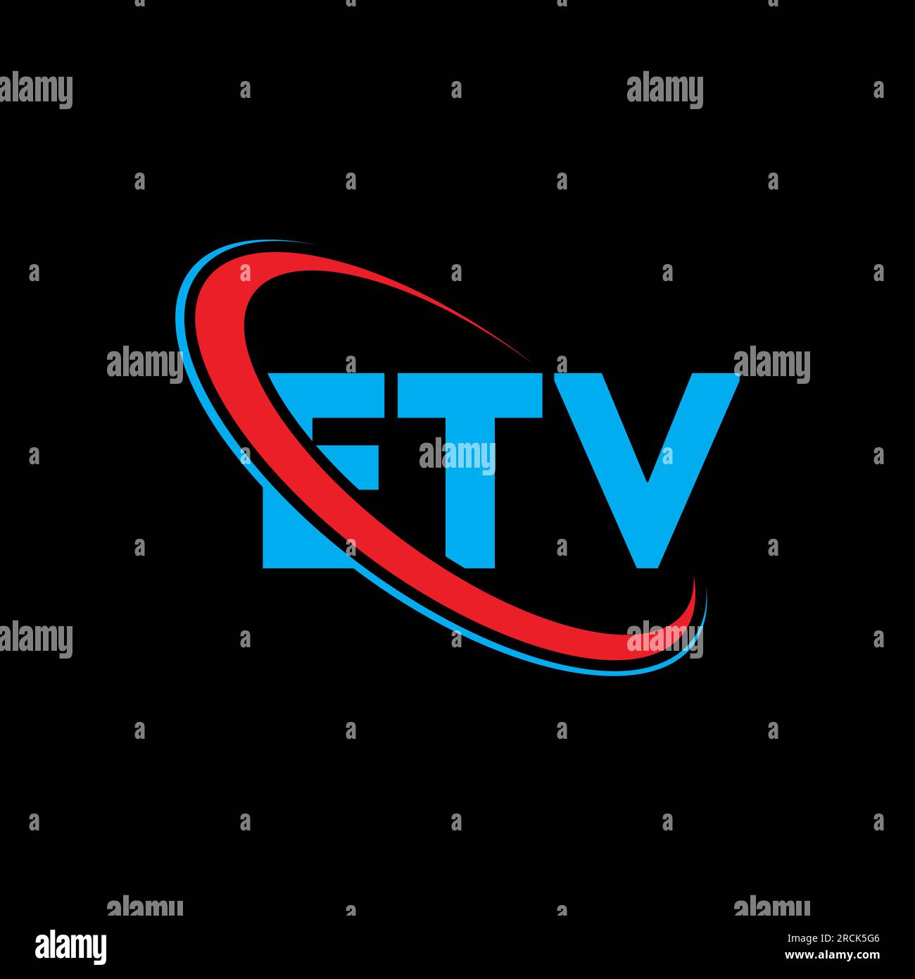 Logo ETV. Lettre ETV. Conception de logo de lettre ETV. Initiales logo ETV lié avec cercle et logo monogramme majuscule. Typographie ETV pour la technologie, les entreprises Illustration de Vecteur