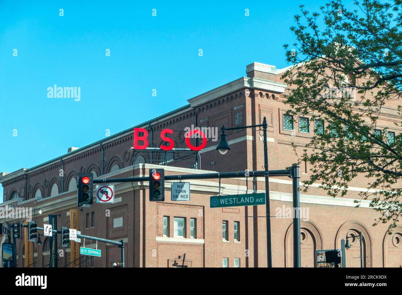 Symhony Hall à Boston, siège de l'Orchestre Symhony de Boston. Banque D'Images