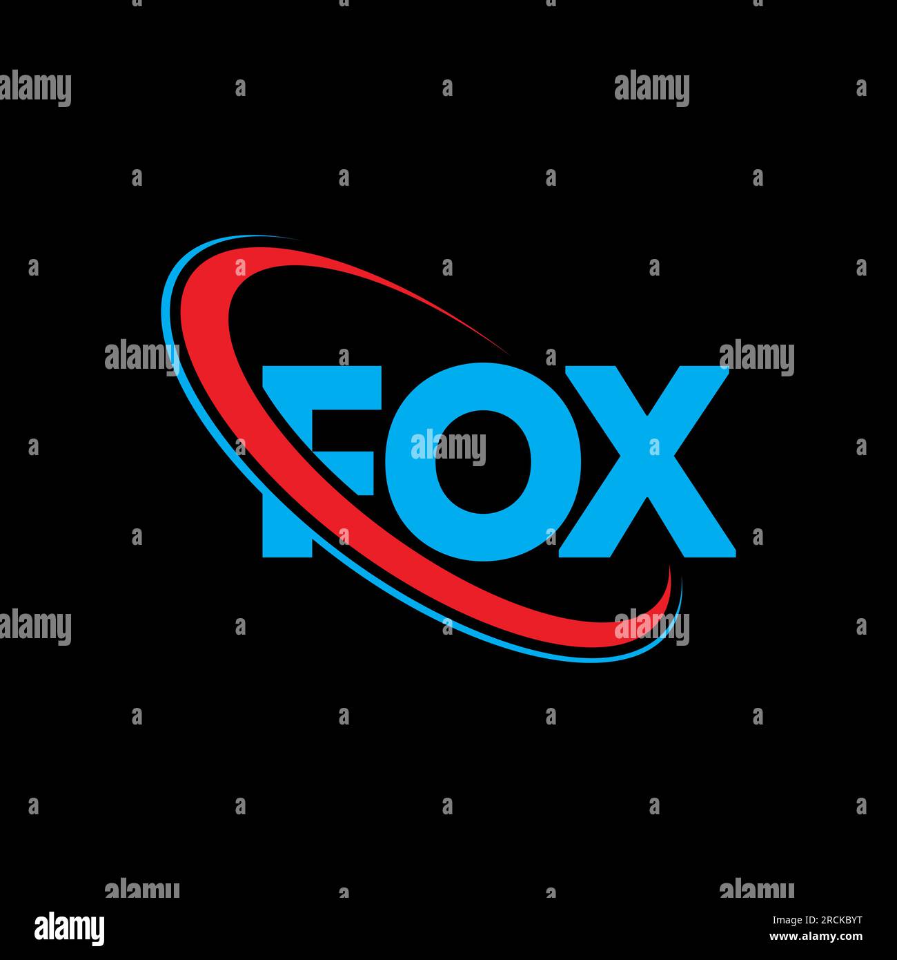Logo FOX. Lettre FOX. Logo de la lettre FOX. Initiales FOX logo lié avec cercle et logo monogramme majuscule. Typographie FOX pour la technologie, les entreprises Illustration de Vecteur