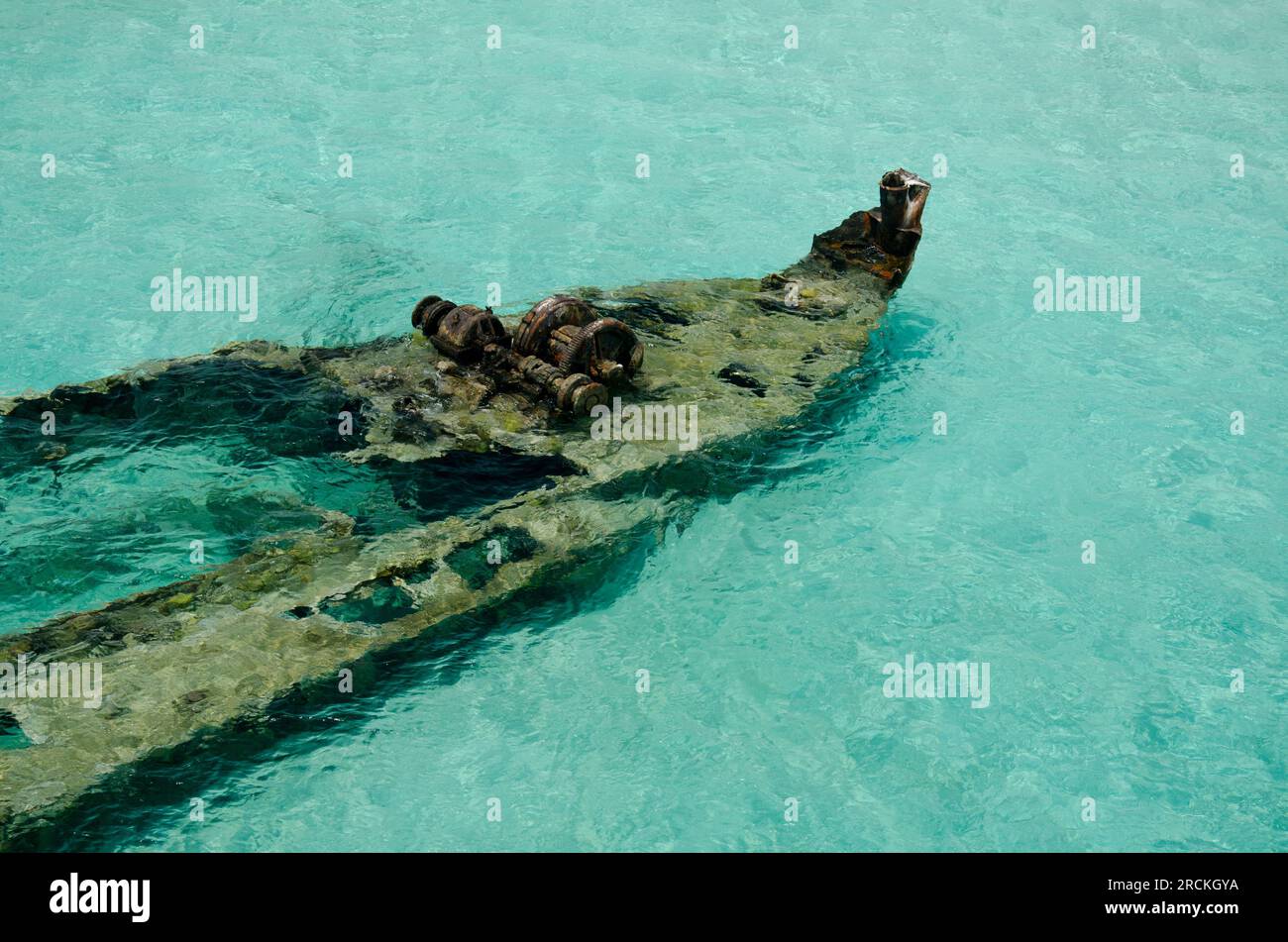 Vue aérienne d'un ancien naufrage dans les îles san blas, Panama, Amérique centrale - photo stock Banque D'Images