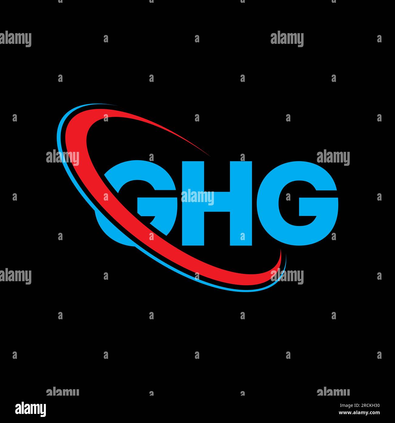Logo GHG. Lettre GHG. Logo lettre GHG. Initiales GHG logo liées à un cercle et logo monogramme majuscule. Typographie GES pour la technologie, les entreprises Illustration de Vecteur