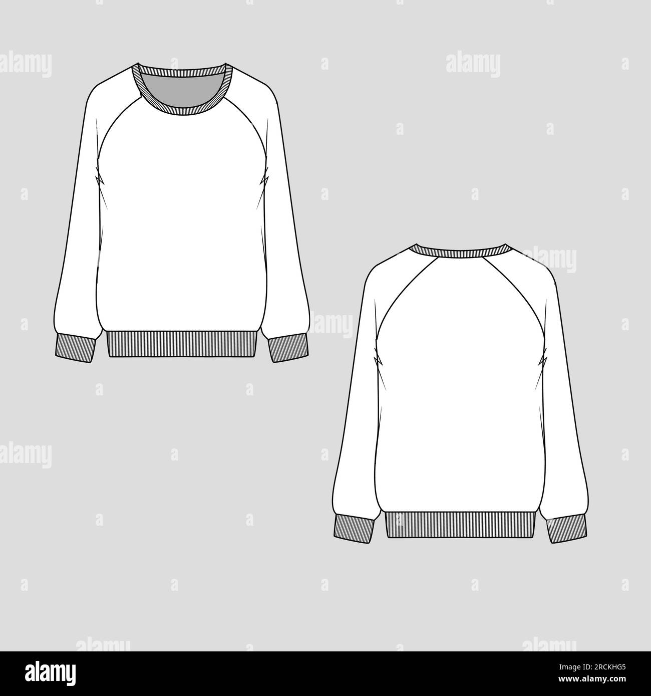 Sweatshirt template Banque d'images vectorielles - Alamy